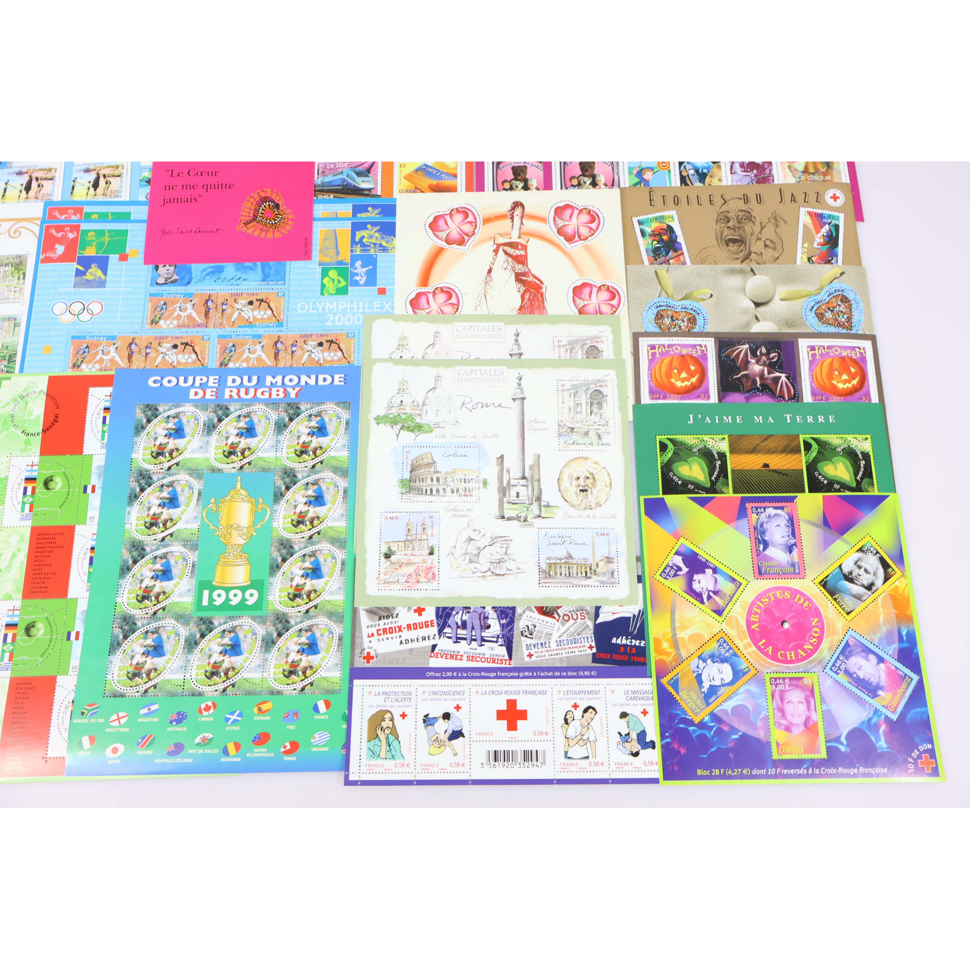 LOT DE TIMBRES-POSTE ET BLOCS EN EUROS FACIALE 99€ COLLECTION/AFFRANCHISSEMENT