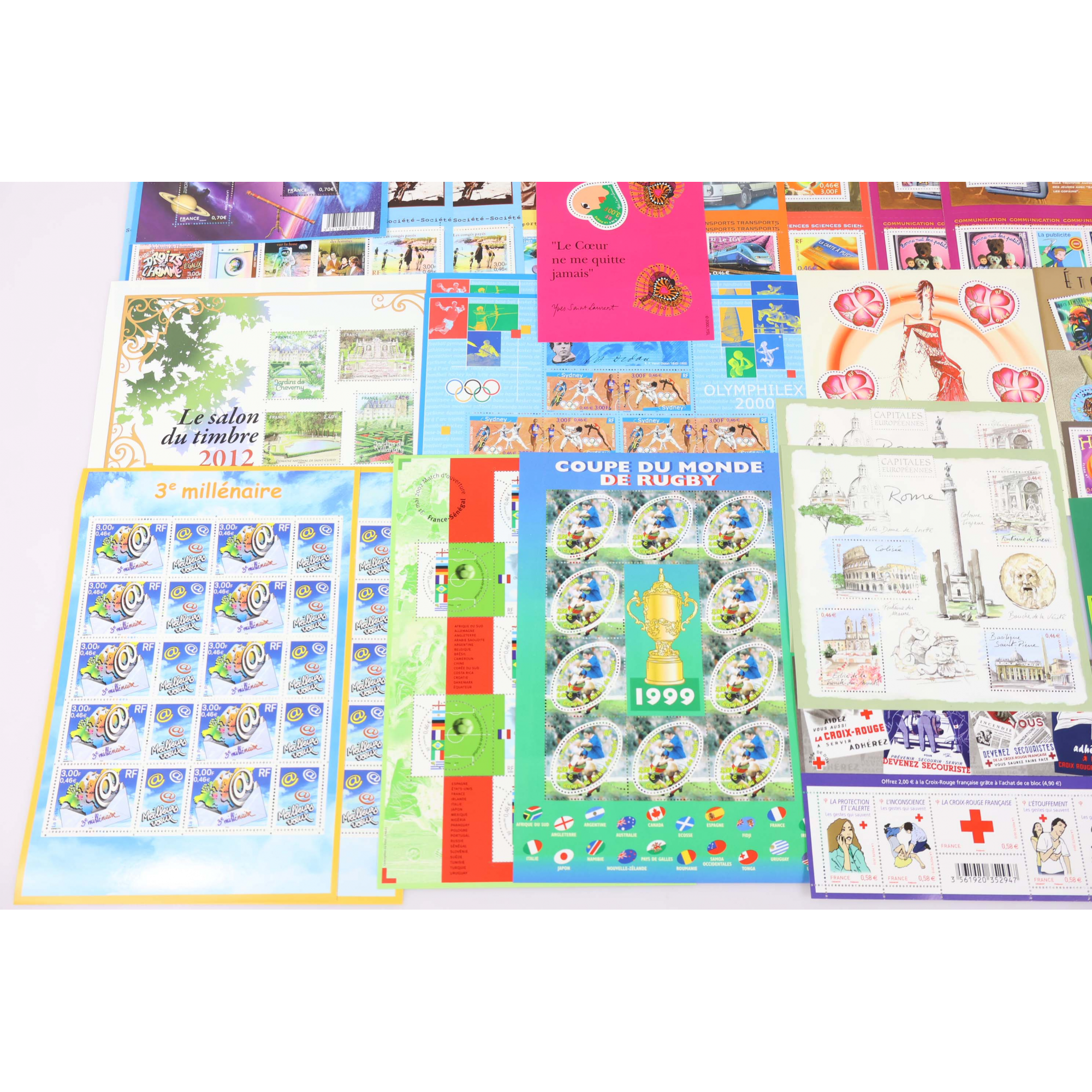 LOT DE TIMBRES-POSTE ET BLOCS EN EUROS FACIALE 99€ COLLECTION/AFFRANCHISSEMENT