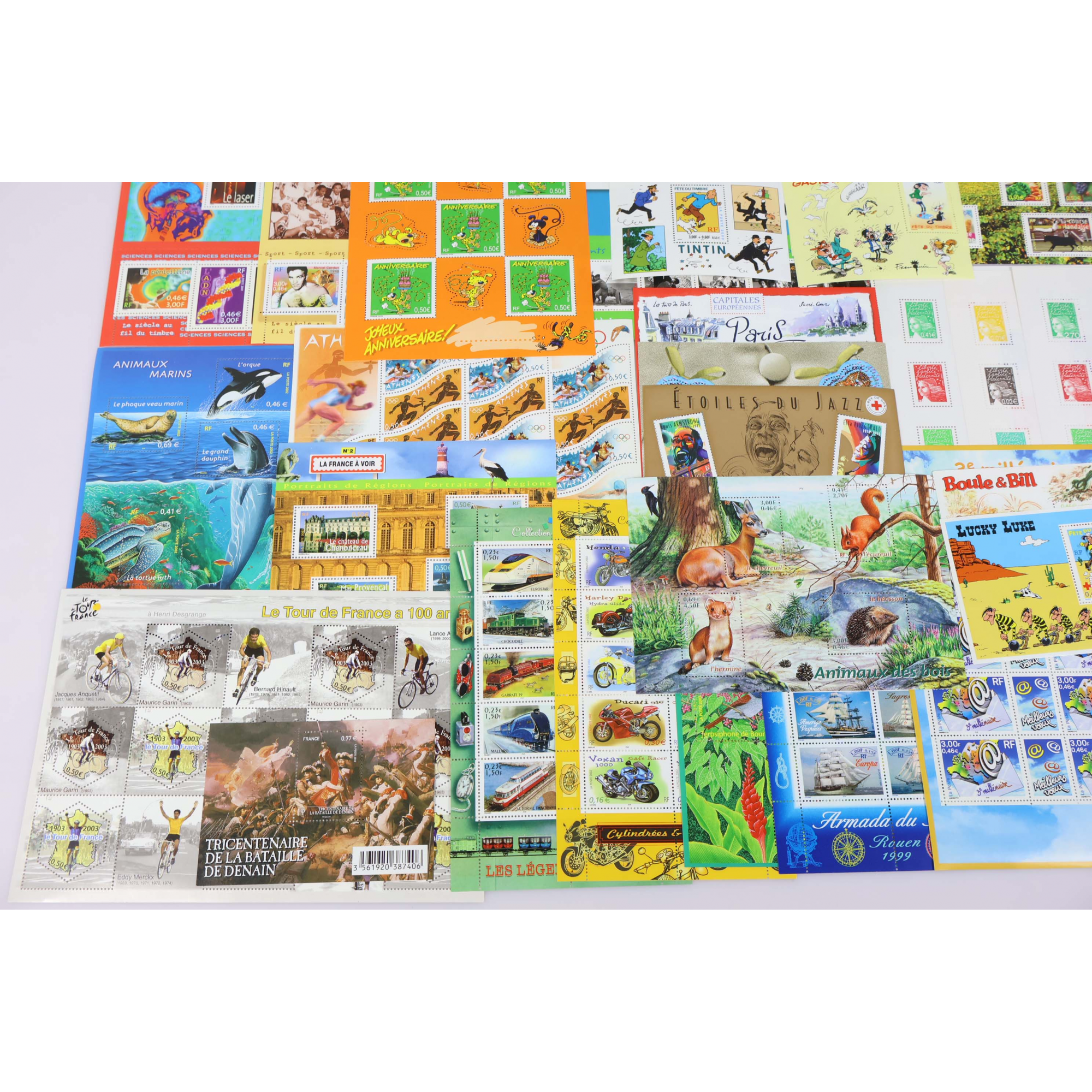 LOT DE TIMBRES-POSTE ET BLOCS EN EUROS FACIALE 134€ COLLECTION/AFFRANCHISSEMENT