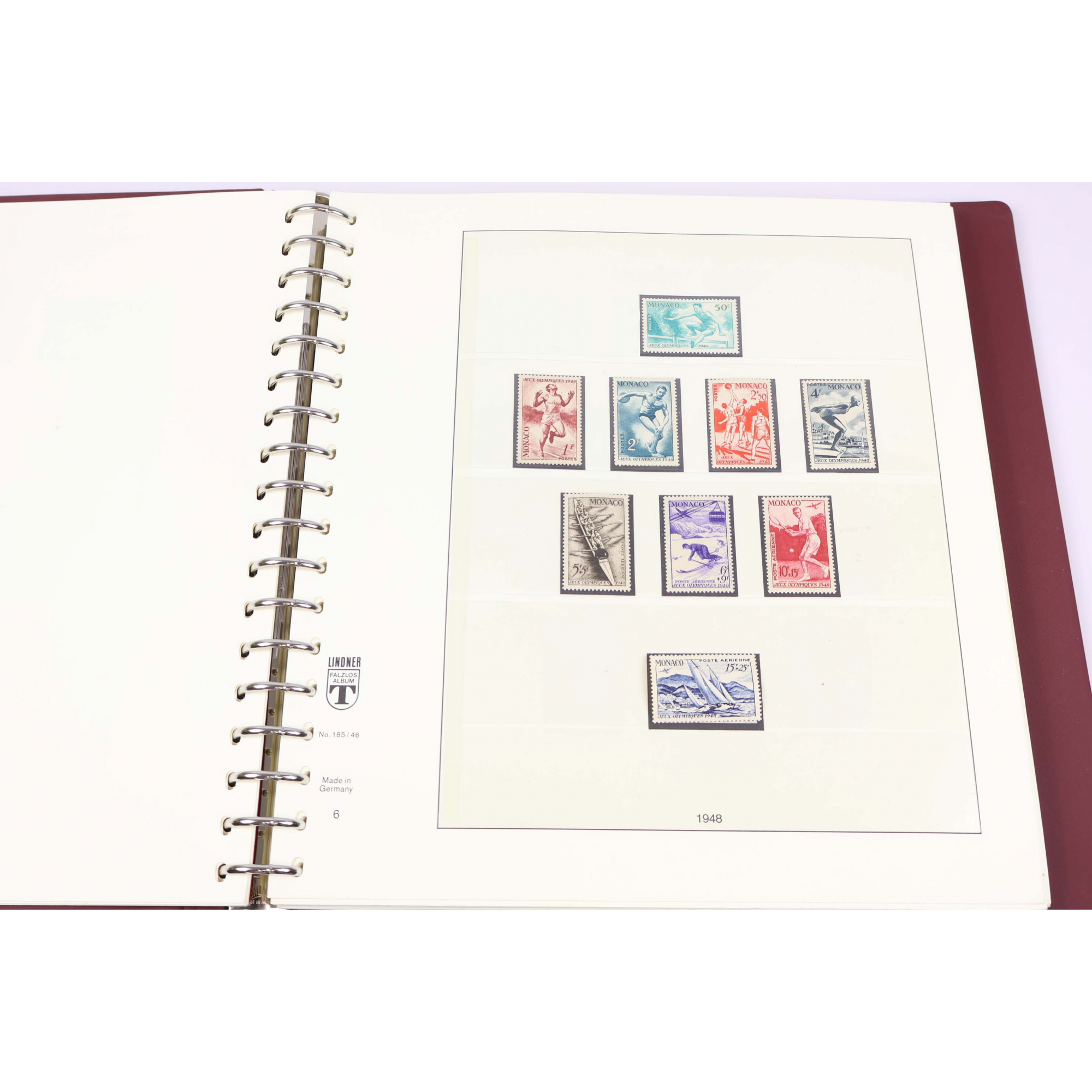 COLLECTION DE MONACO DE 1946 À 1959 TIMBRES NEUFS** CLASSEUR LINDNER BELLE COTE