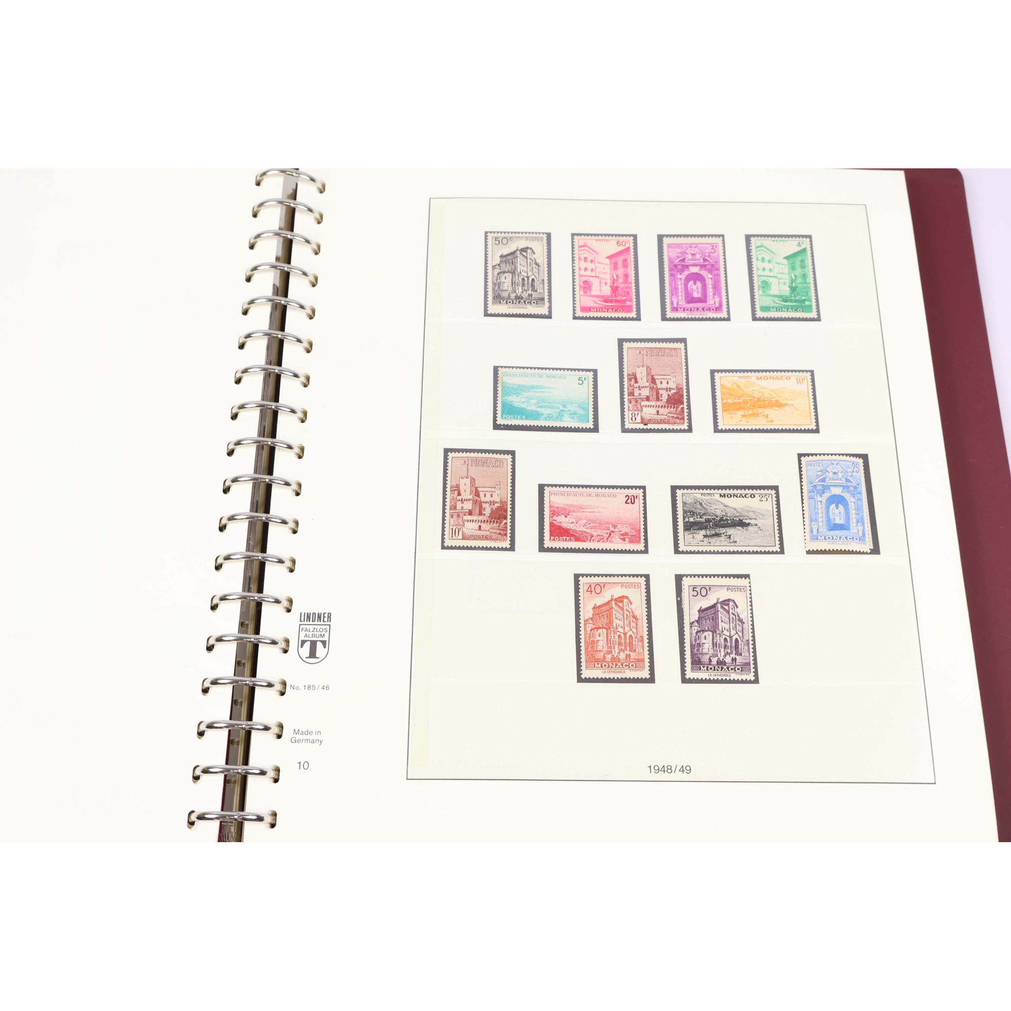 COLLECTION DE MONACO DE 1946 À 1959 TIMBRES NEUFS** CLASSEUR LINDNER BELLE COTE