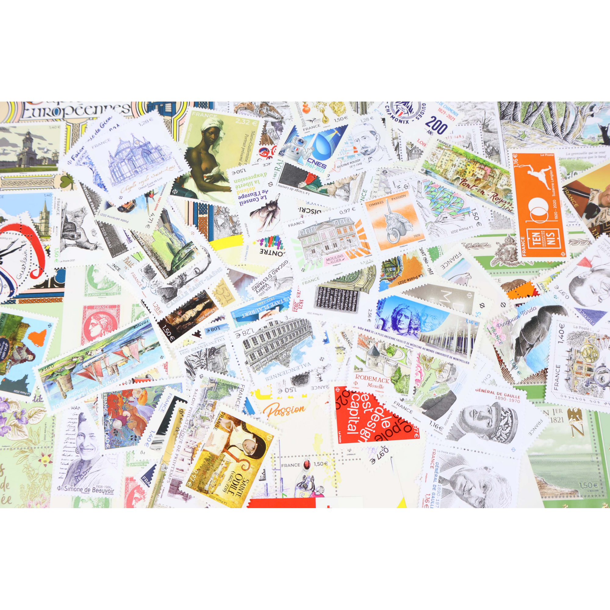 LOT DE BLOCS-FEUILLETS ET TIMBRES NEUFS** DE 2020 ET 2021 FACIALE 311€