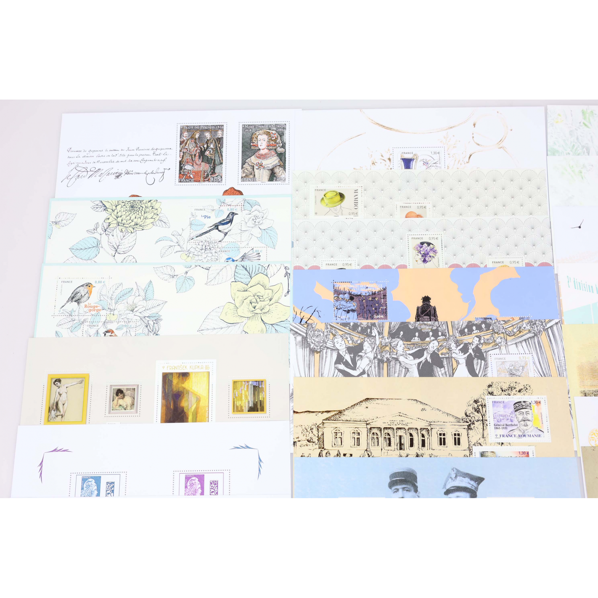 LOT DE BLOCS SOUVENIRS FRANCE 2018/2019 N°142 A 163 COMPLET TIMBRES NEUFS**