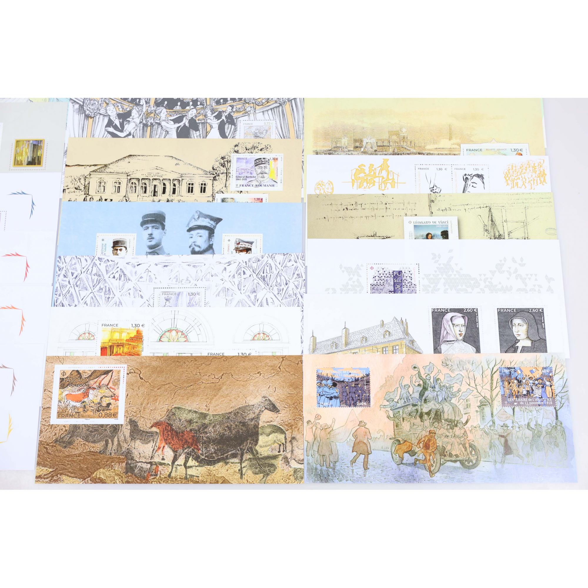LOT DE BLOCS SOUVENIRS FRANCE 2018/2019 N°142 A 163 COMPLET TIMBRES NEUFS**
