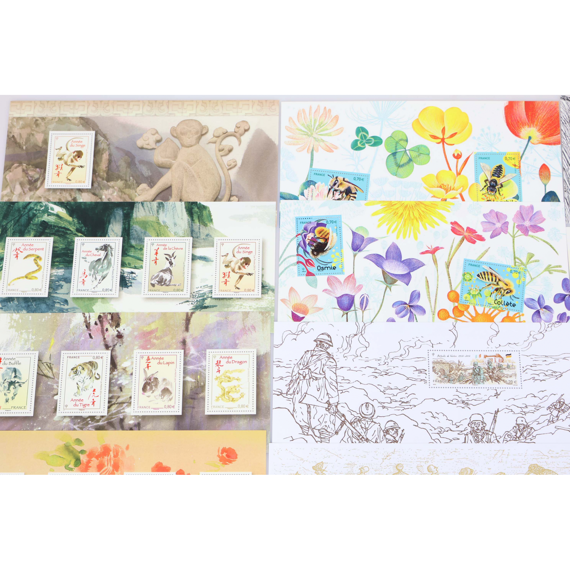 LOT DE BLOCS SOUVENIRS FRANCE ANNÉE COMPLÈTE 2016 N°122 A 131 TIMBRES NEUFS**