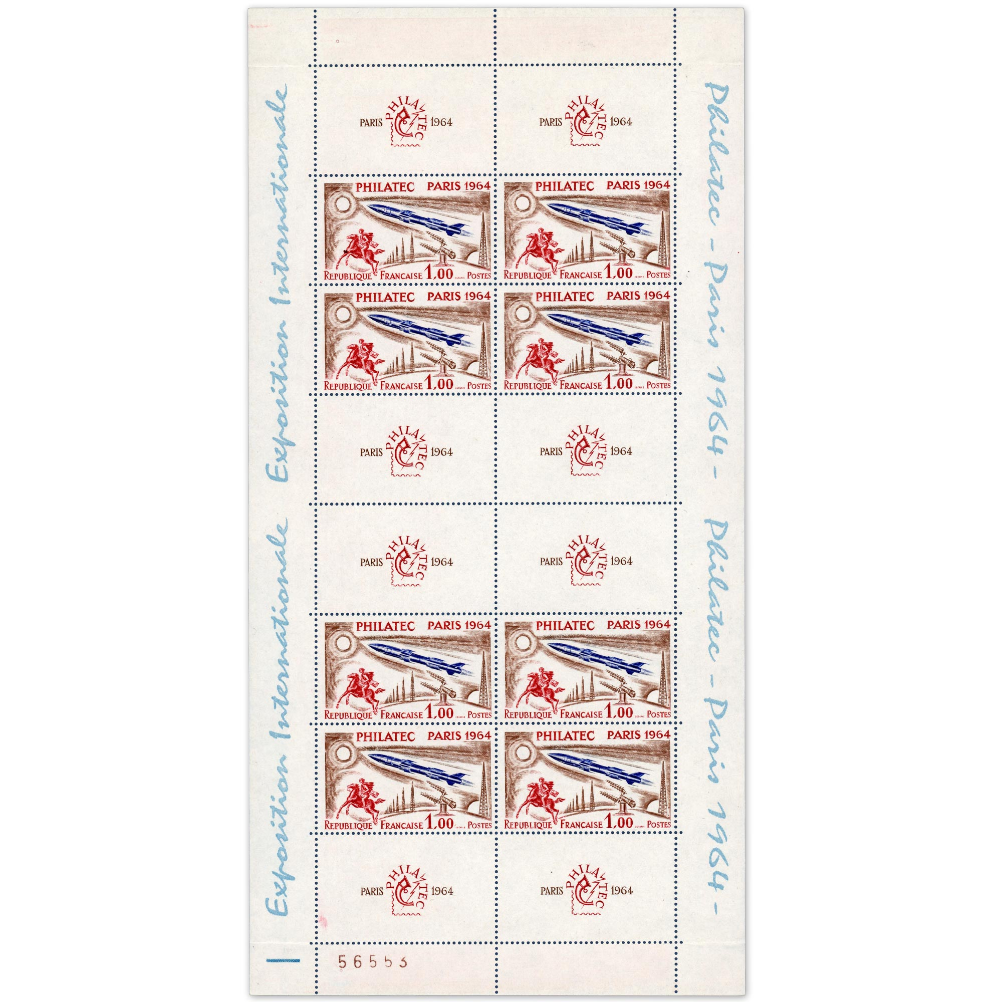FRANCE BLOC N°6b EXPOSITION "PHILATEC" TIMBRES NEUFS SANS CHARNIÈRE - 1964