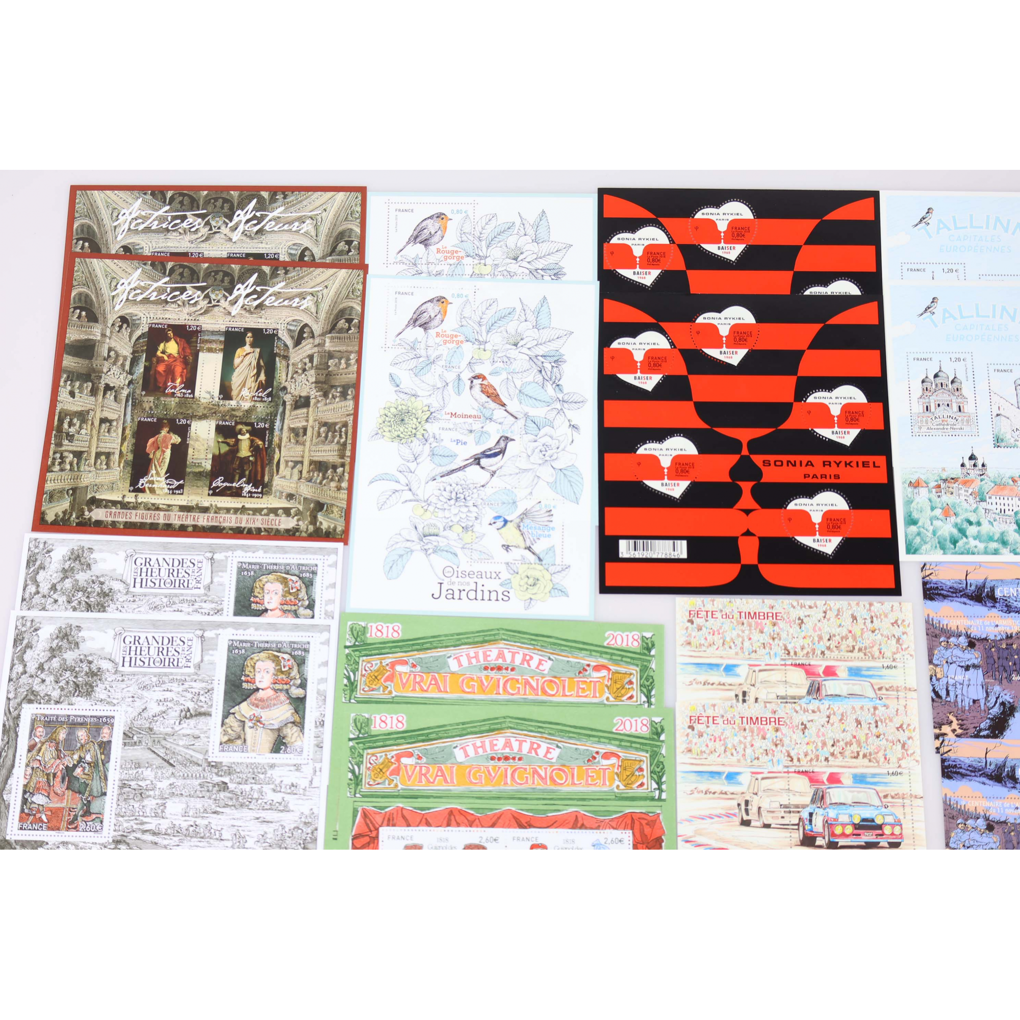 COLLECTION DE TIMBRES NEUFS** DE FRANCE DE L'ANNÉE 2018 AVEC DES DOUBLES