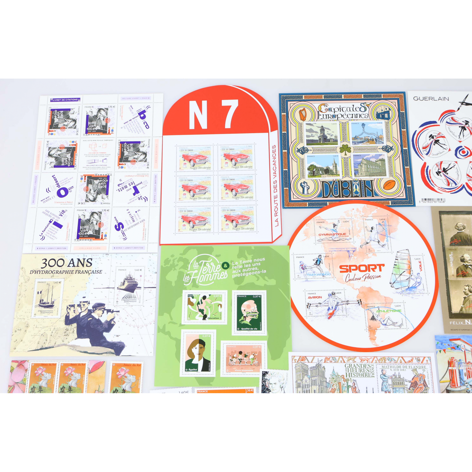 LOT DE TIMBRES ET BLOCS NEUFS** DE FRANCE DE L'ANNÉE 2020 FACIALE 112€