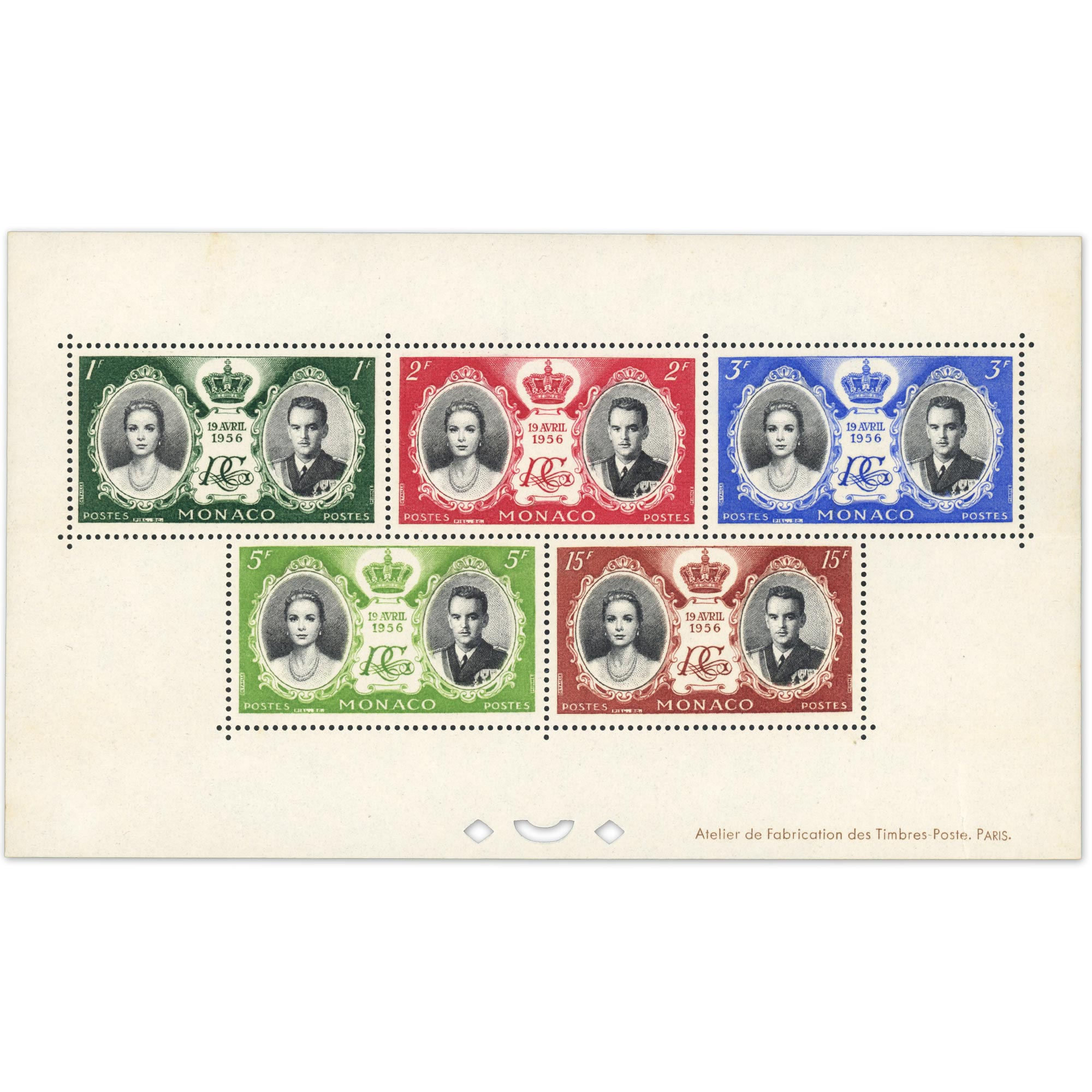 BLOCS DE MONACO N°5 ET 6 TIMBRES NEUFS** MARIAGE PRINCIER, N°5 AVEC DÉCHIRURE