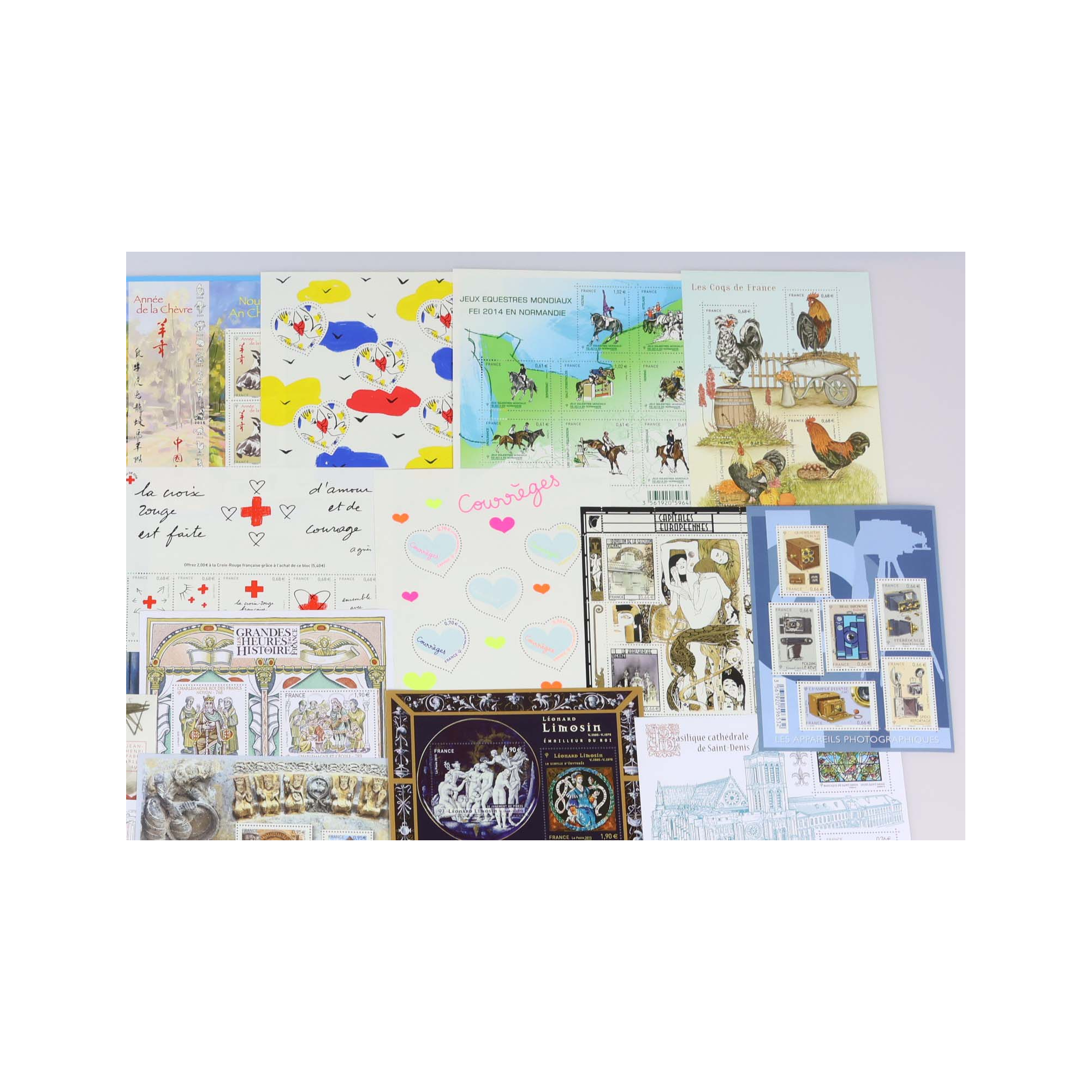 FRANCE DE 2014 A 2016 LOT DE TIMBRES ET BLOCS-FEUILLETS NEUFS** FACIALE 207€