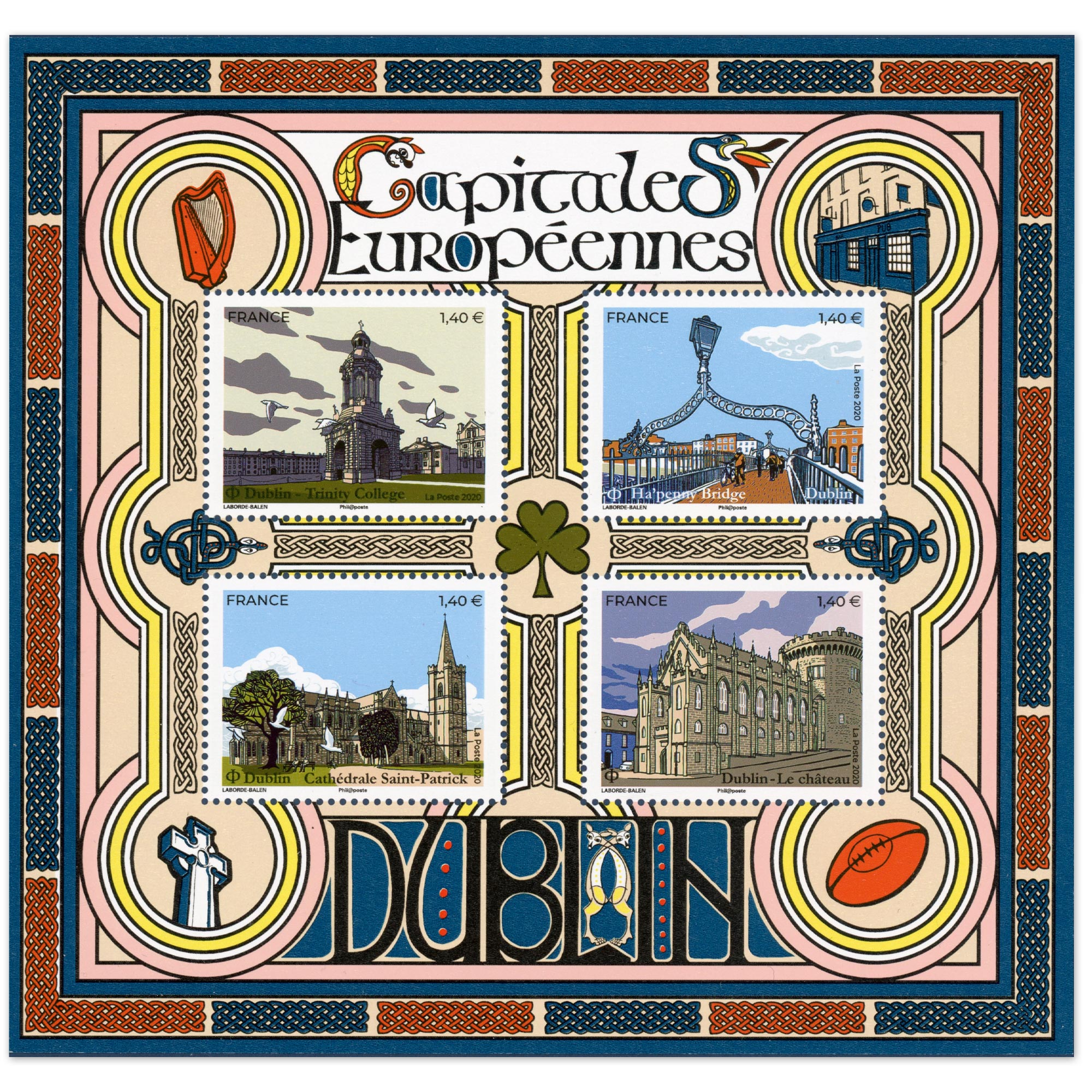 FEUILLET FRANCE N°F5384 CAPITALES EUROPÉENNES -DUBLIN- NEUF** ANNÉE 2020