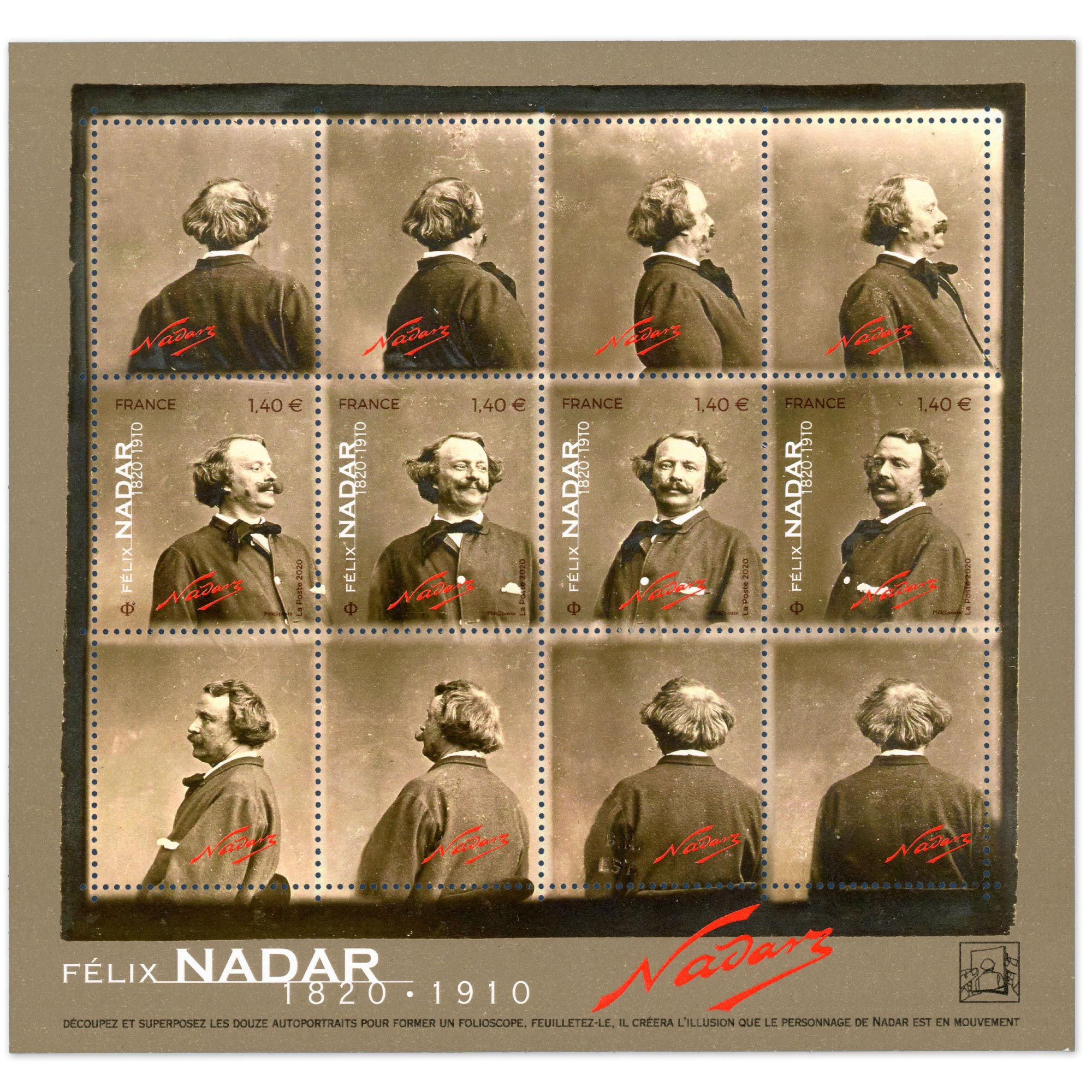 FEUILLET FRANCE N°F5392 BICENTENAIRE NAISSANCE FELIX NADAR NEUF** ANNÉE 2020