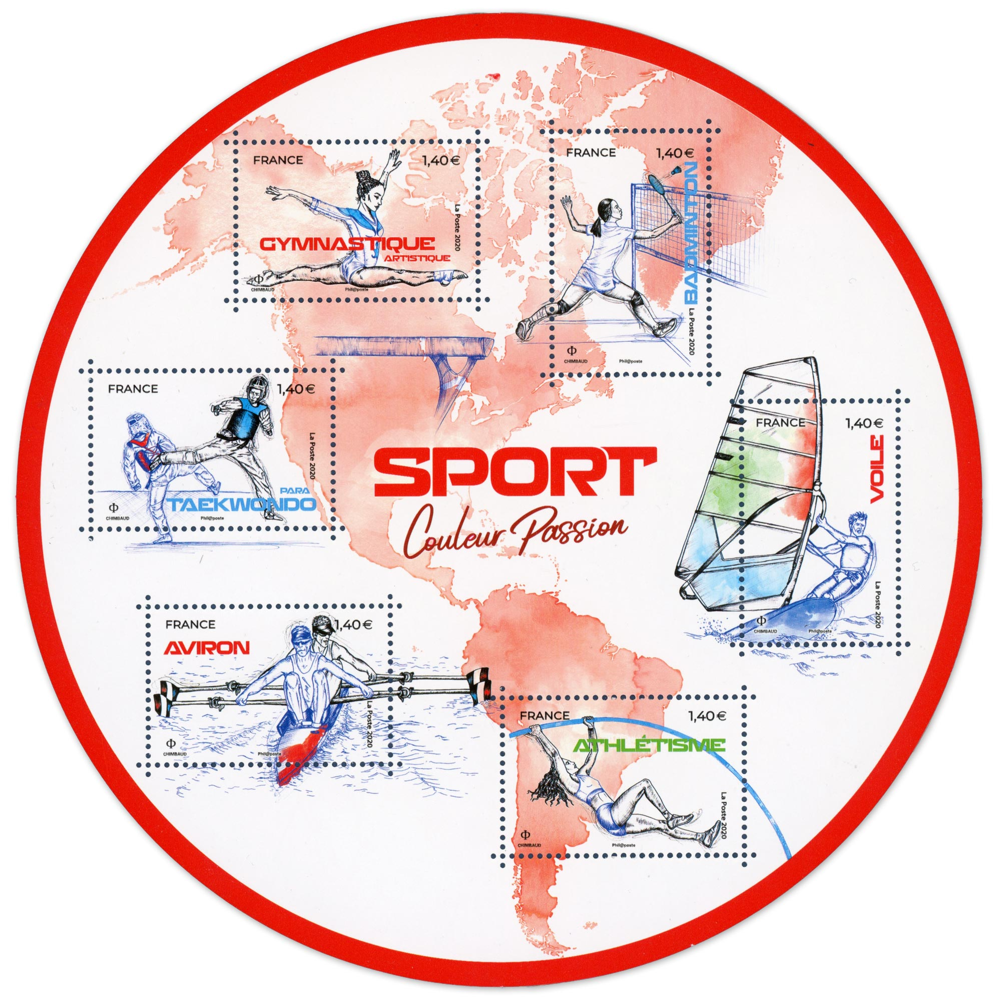 FEUILLET FRANCE NEUF** N°F5418 SPORT COULEUR PASSION ANNÉE 2020