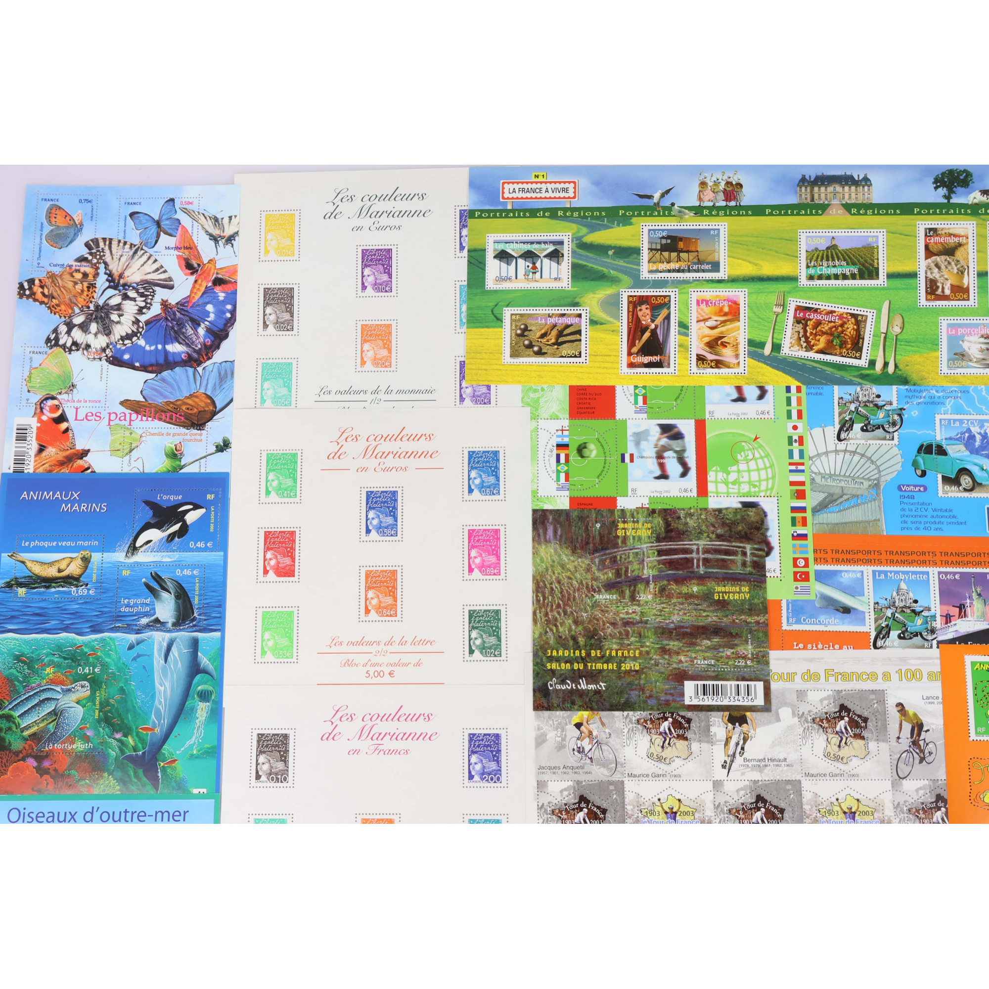 LOT DE BLOCS DE FRANCE TIMBRES NEUFS FACIALE 100€ POUR COURRIERS / COLLECTION