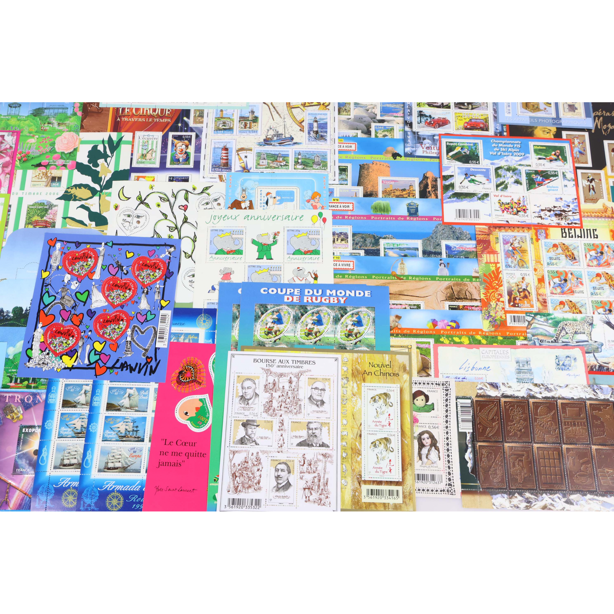 LOT DE BLOCS DE FRANCE TIMBRES NEUFS FACIALE 258€ POUR COURRIERS / COLLECTION