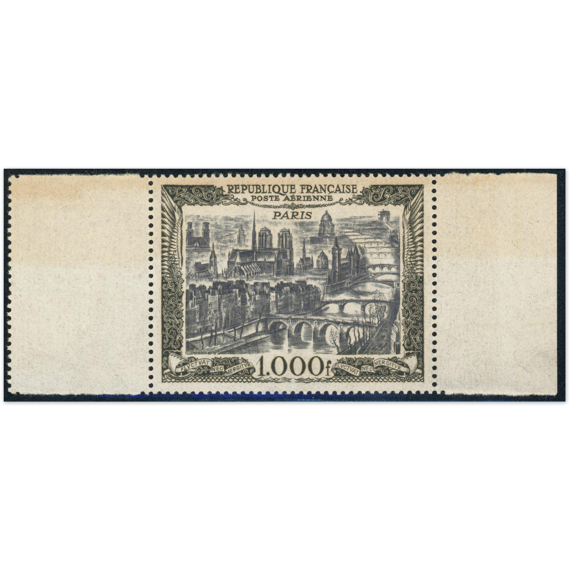 TIMBRE FRANCE POSTE AERIENNE N°29 NEUF** VUE DE PARIS SUPERBES BORDS DE FEUILLE