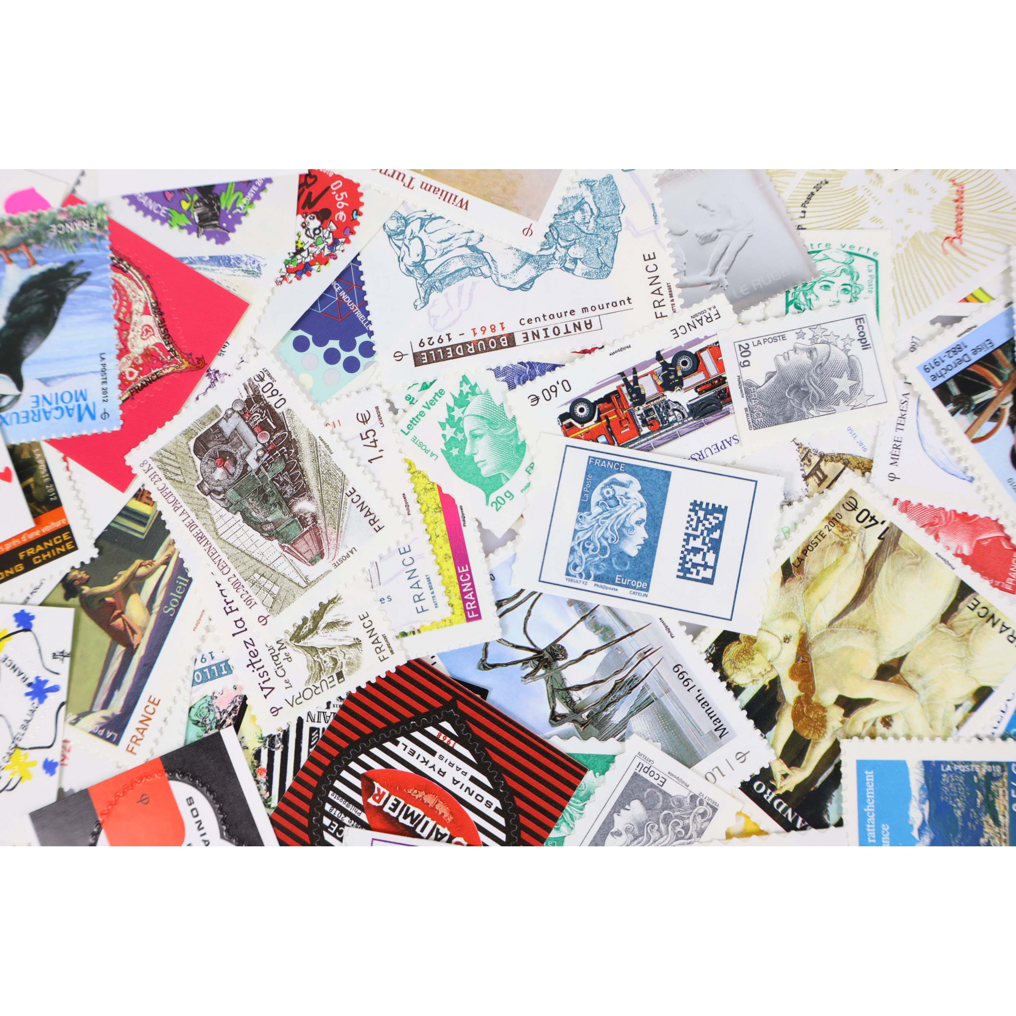 LOT DE TIMBRES AUTOADHÉSIFS DE FRANCE DE 2010/2020 TIMBRES NEUFS COTE IMPORTANTE