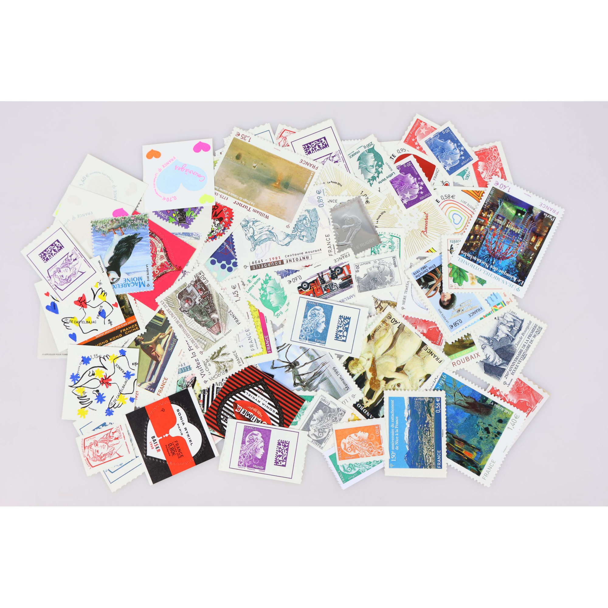 LOT DE TIMBRES AUTOADHÉSIFS DE FRANCE DE 2010/2020 TIMBRES NEUFS COTE IMPORTANTE