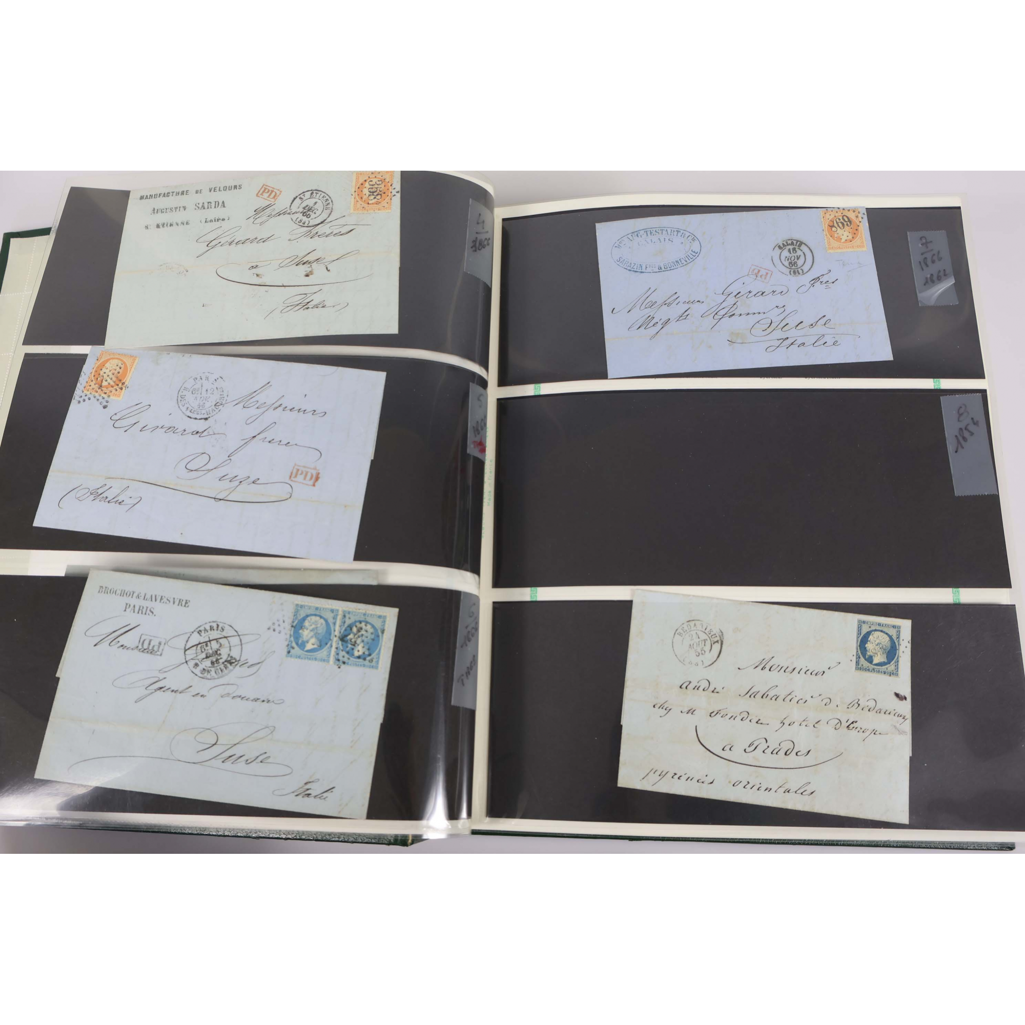 COLLECTION DE FRANCE DE 1849 à 1969 LETTRES ANCIENNES - TIMBRES - COTE ÉLEVÉE