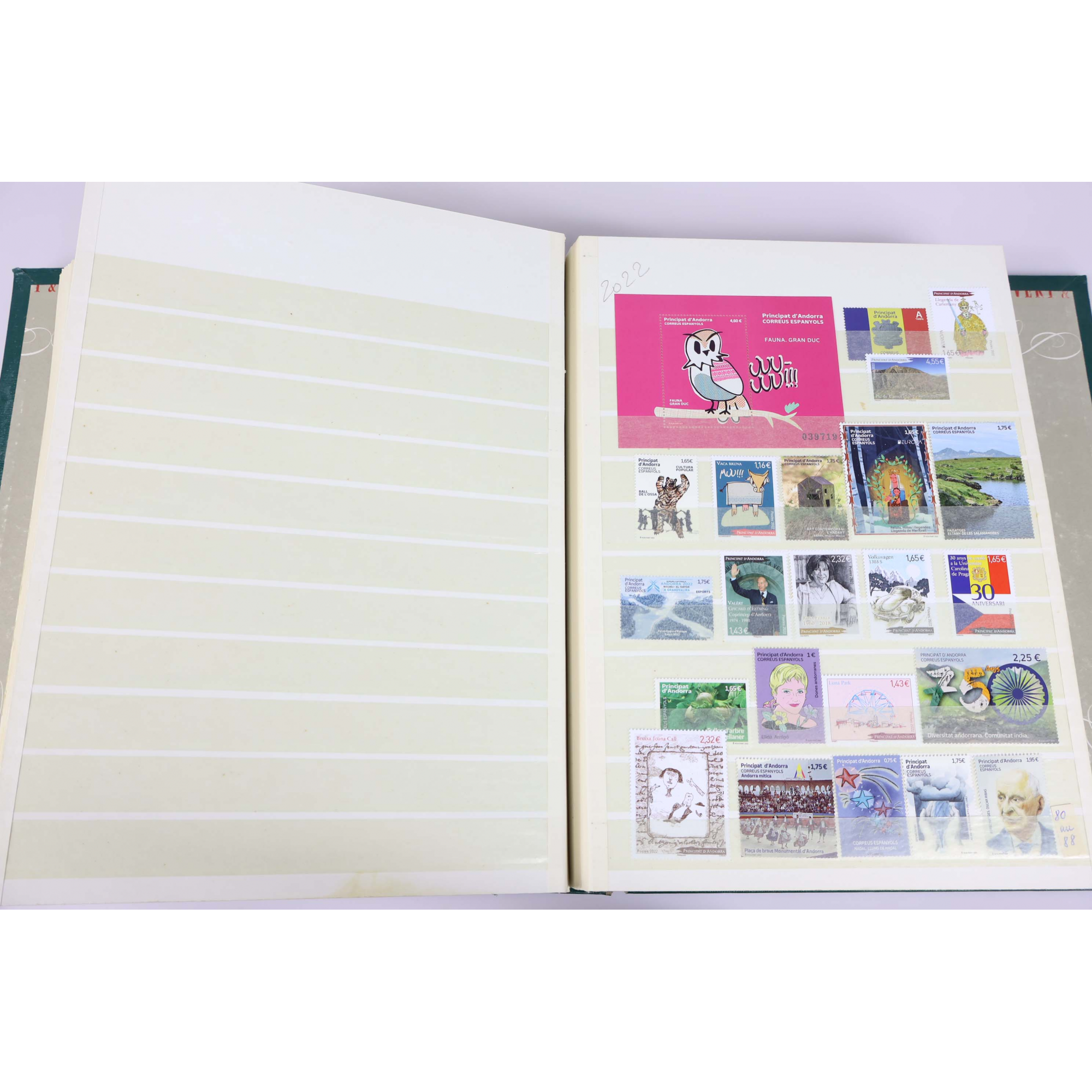 COLLECTION D'ANDORRE JUSQU'A 2024 TIMBRES NEUFS** DANS UN ALBUM, CARNETS-BLOCS.. COLLECTION D'ANDORRE JUSQU'A 2024 TIMBRES NEUFS** DANS UN ALBUM, CARNETS-BLOCS..