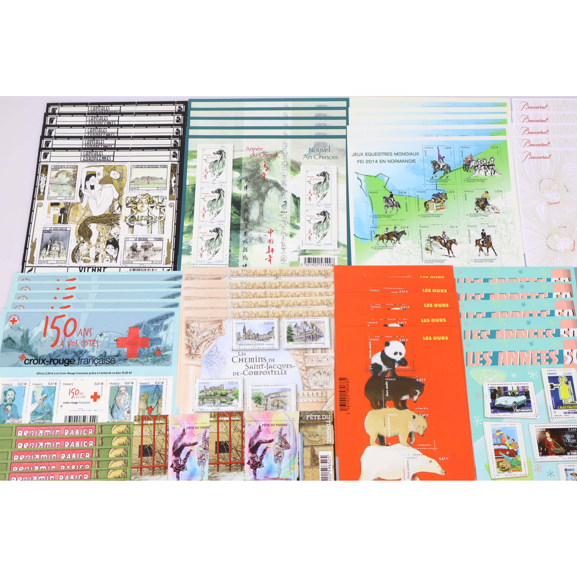FRANCE LOT DE 2014 TIMBRES ET BLOCS-FEUILLETS NEUFS** PLUSIEURS EX, FACIALE 507€