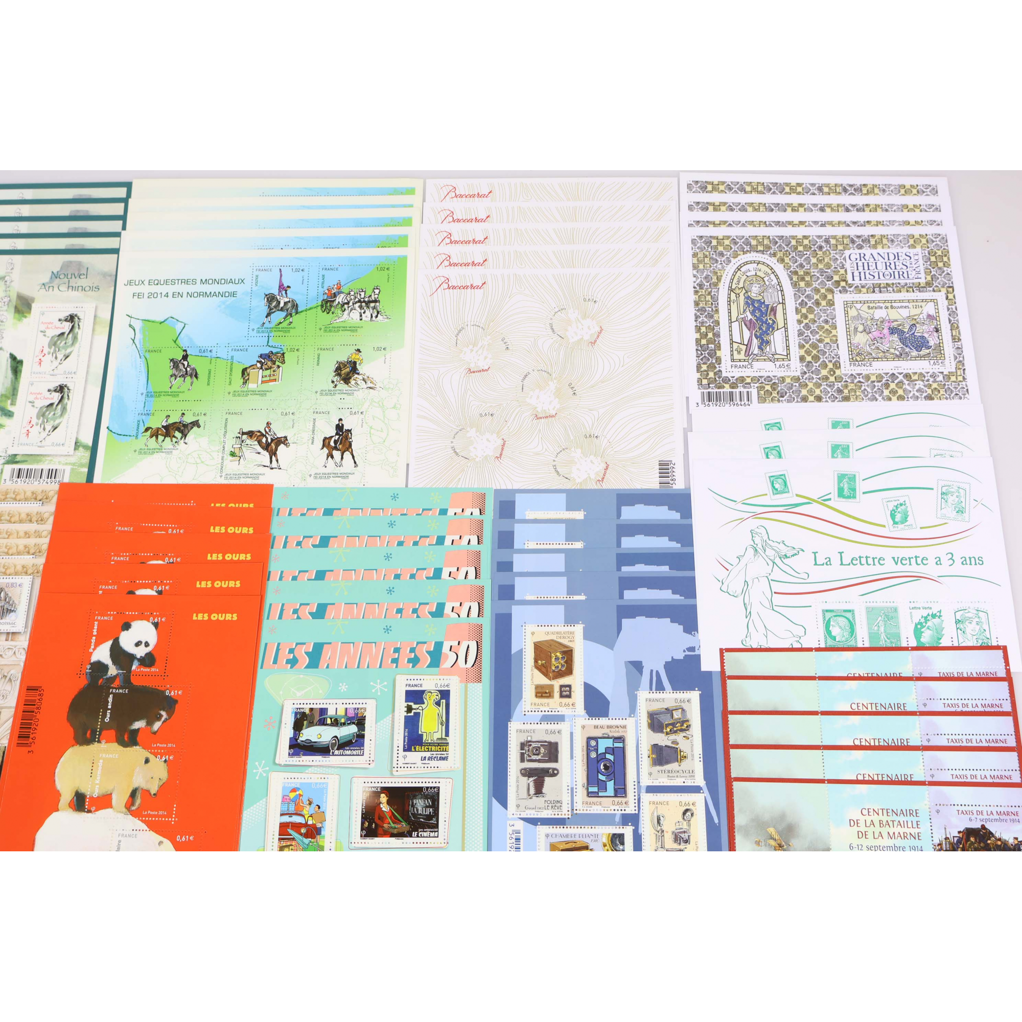 FRANCE LOT DE 2014 TIMBRES ET BLOCS-FEUILLETS NEUFS** PLUSIEURS EX, FACIALE 507€