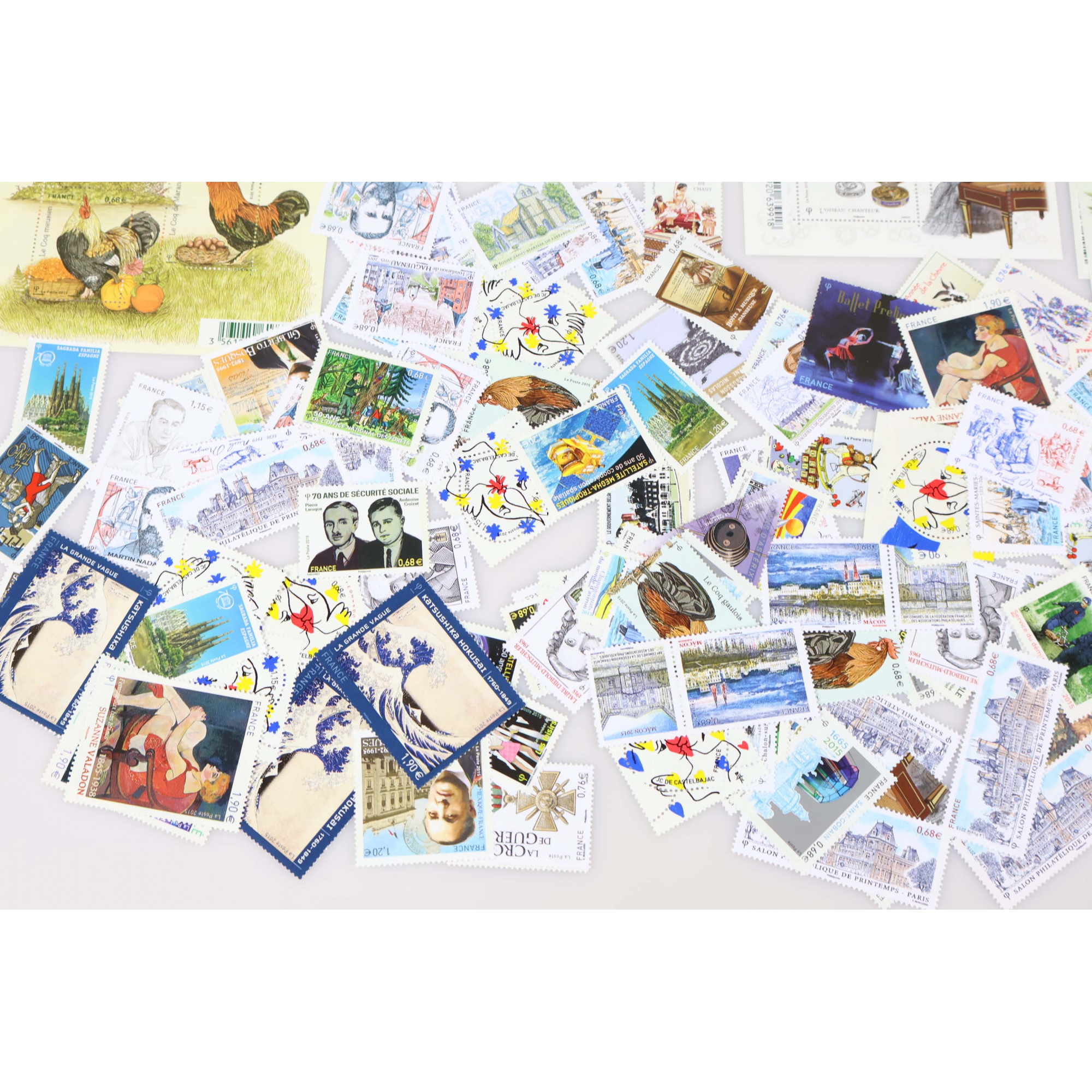 FRANCE LOT DE 2015 TIMBRES ET BLOCS-FEUILLETS NEUFS** PLUSIEURS EX, FACIALE 295€