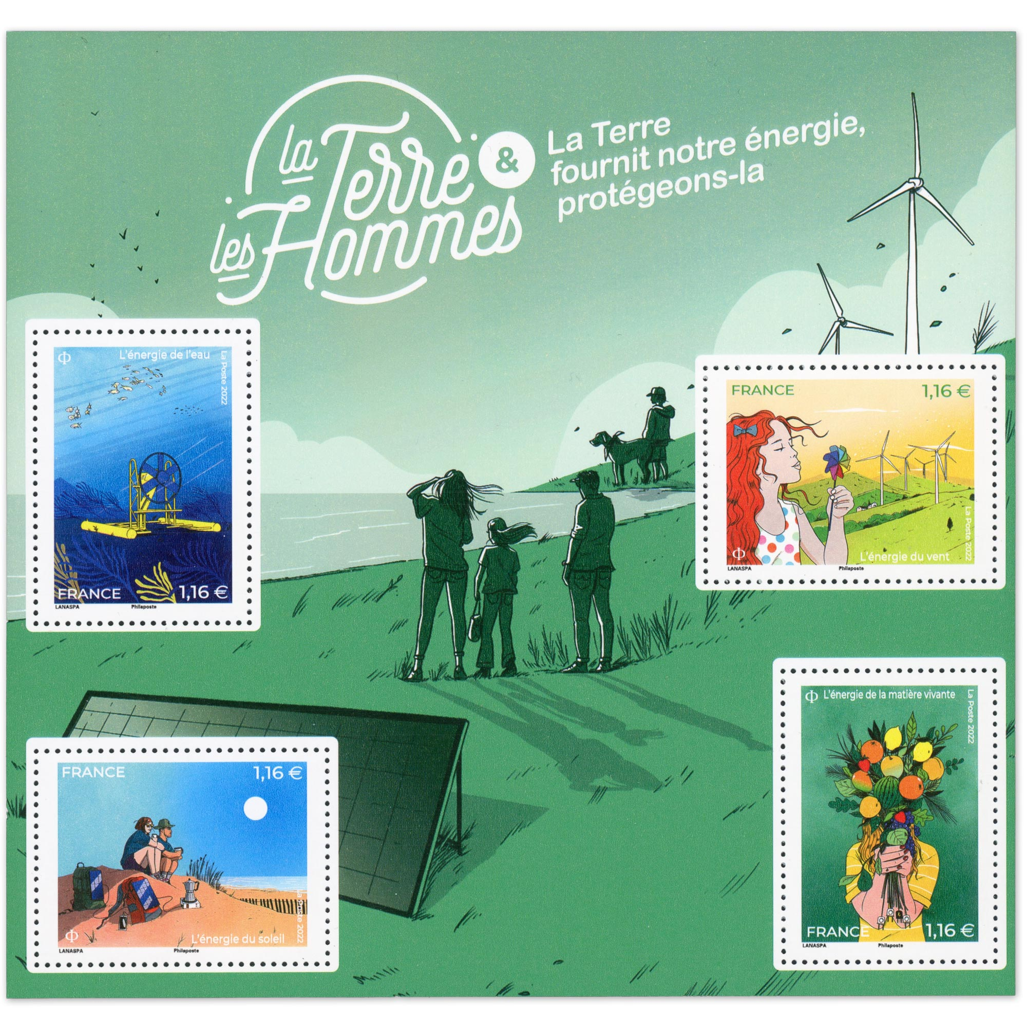 FEUILLET FRANCE N°F5619 LA TERRE ET LES HOMMES TIMBRES NEUFS** ANNÉE 2022