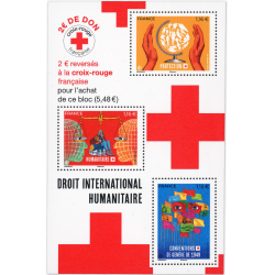 FEUILLET FRANCE N°F5629 CROIX-ROUGE DROITS HUMANITAIRES TIMBRES NEUFS** 2022