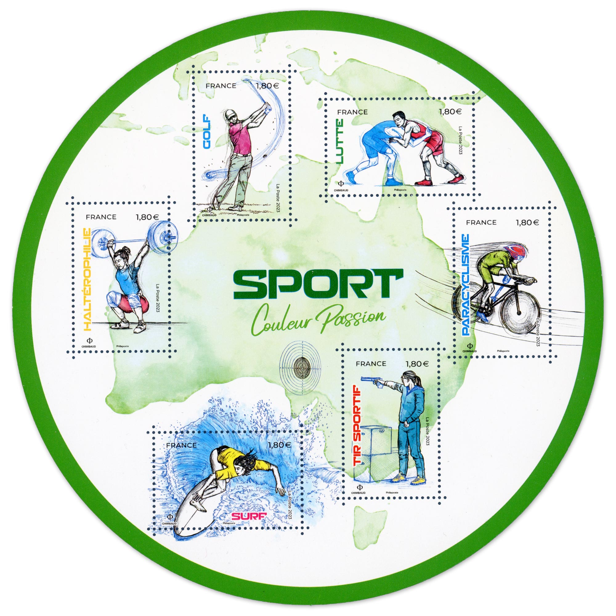 FEUILLET FRANCE N°F5688 SPORT COULEUR PASSION TIMBRES NEUFS** ANNÉE 2023