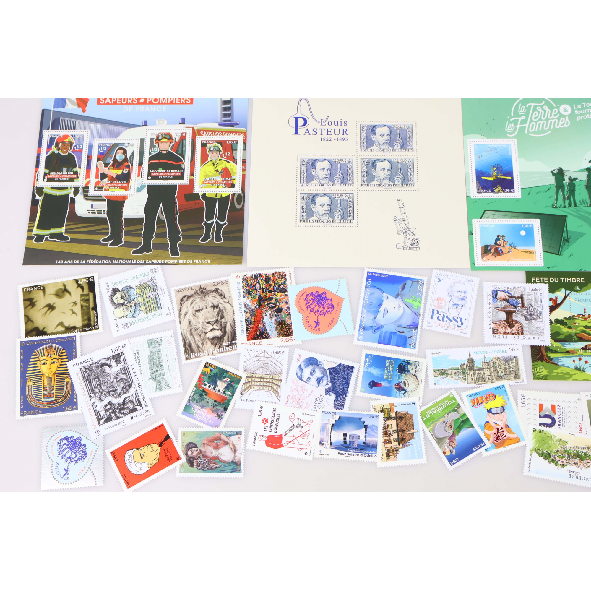 LOT DE TIMBRES ET BLOCS-FEUILLETS DE 2022 TIMBRES NEUFS** FACIALE 145 EUROS