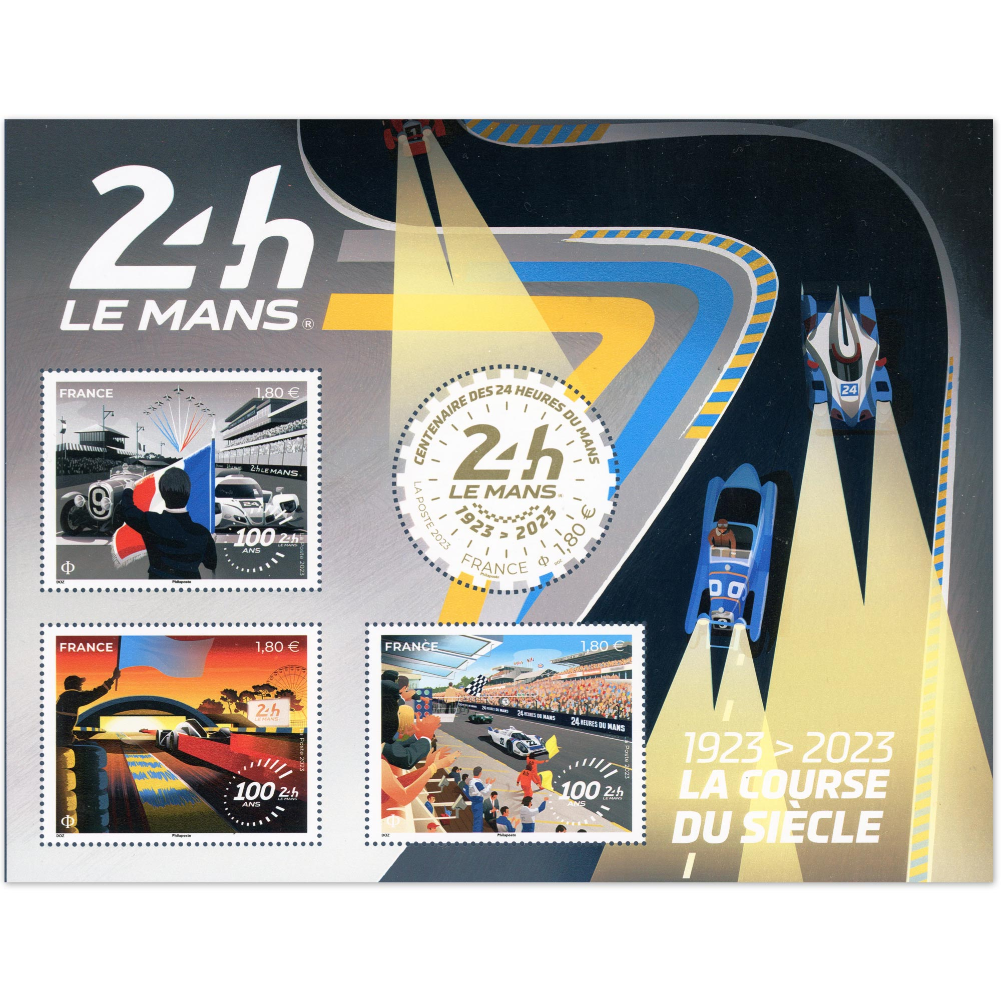 FEUILLET FRANCE N°F5682 CENTENAIRE DES 24H DU MANS TIMBRES NEUFS** ANNÉE 2023