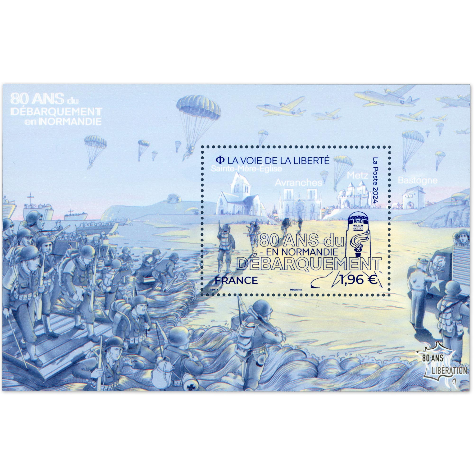 FEUILLET FRANCE N°F5791 80ÈME ANNIVERSAIRE DU DÉBARQUEMENT TIMBRES NEUFS** 2024