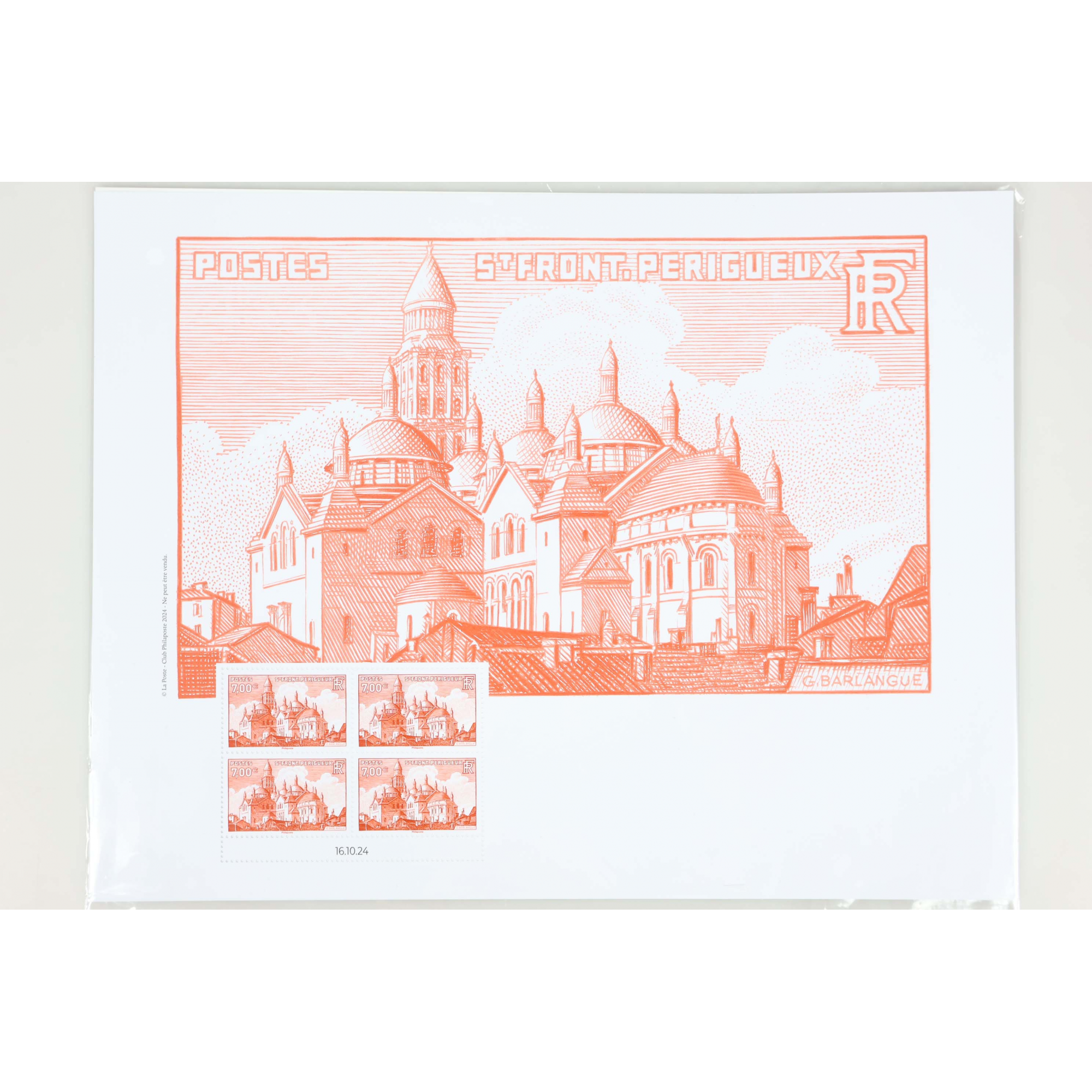 FRANCE, AFFICHE PERIGUEUX SAINT FRONT NEUF** DE G.BARLANGUE RARE - 2024