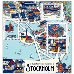 FEUILLET FRANCE N°F5477 CAPITALES EUROPÉENNES STOCKHOLM TIMBRES NEUFS** 2021