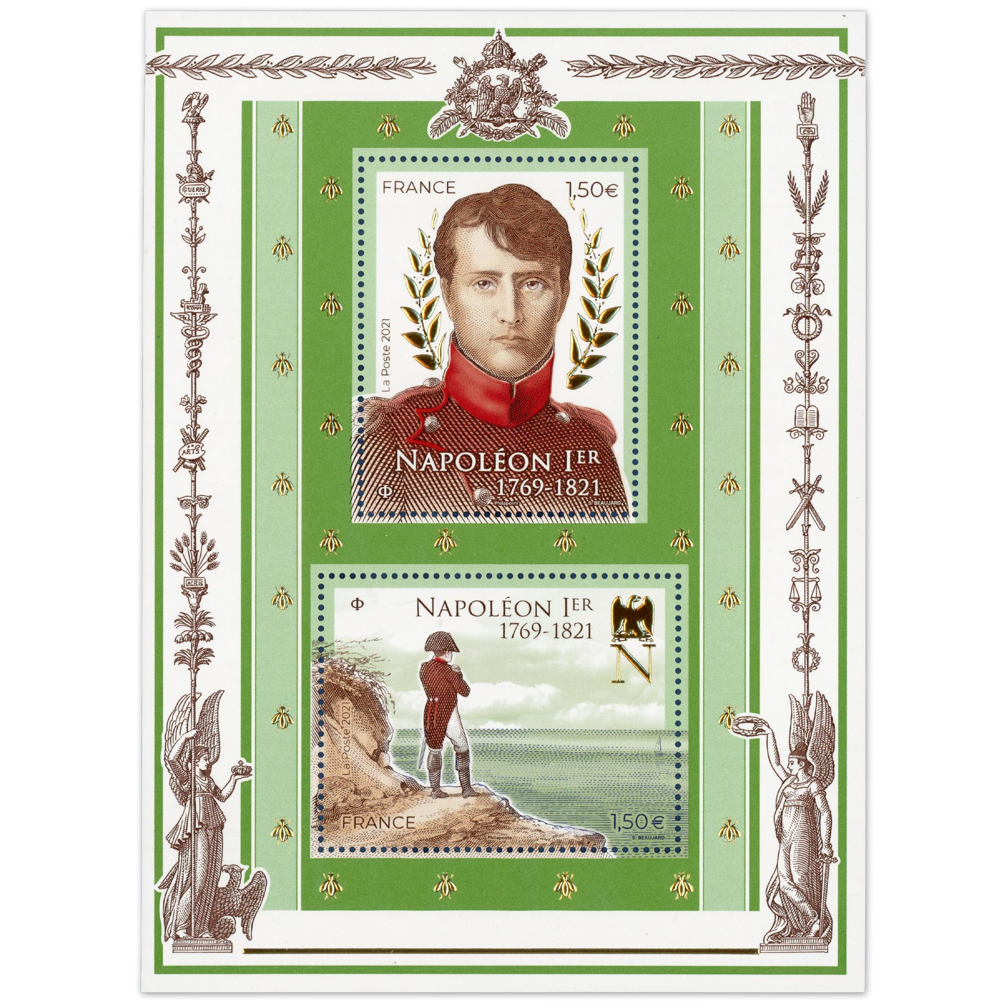 FEUILLET FRANCE N°F5485 BICENTENAIRE MORT NAPOLÉON TIMBRES NEUFS** ANNÉE 2021