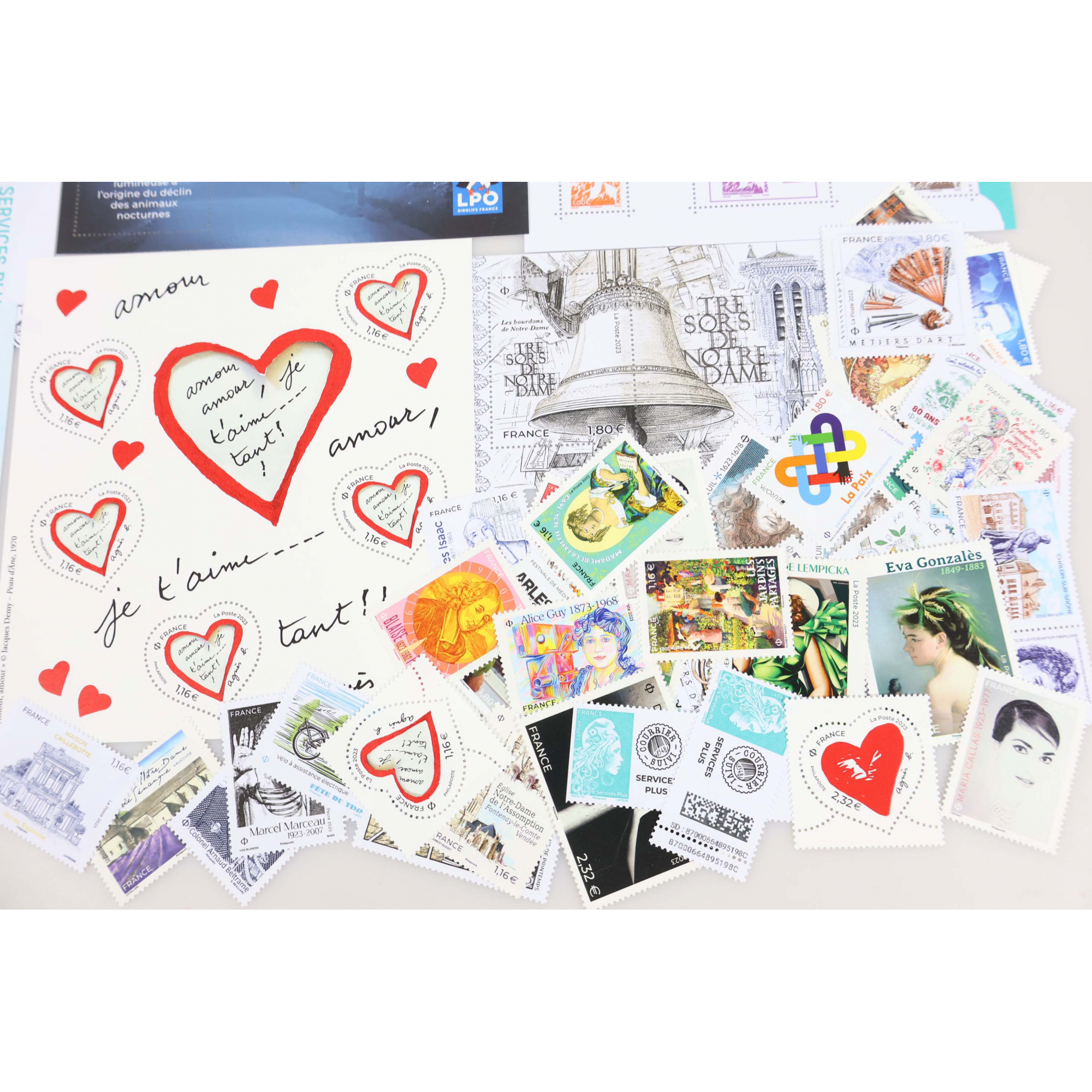 LOT DE TIMBRES ET BLOCS-FEUILLETS DE 2023 TIMBRES NEUFS** FACIALE 141 EUROS