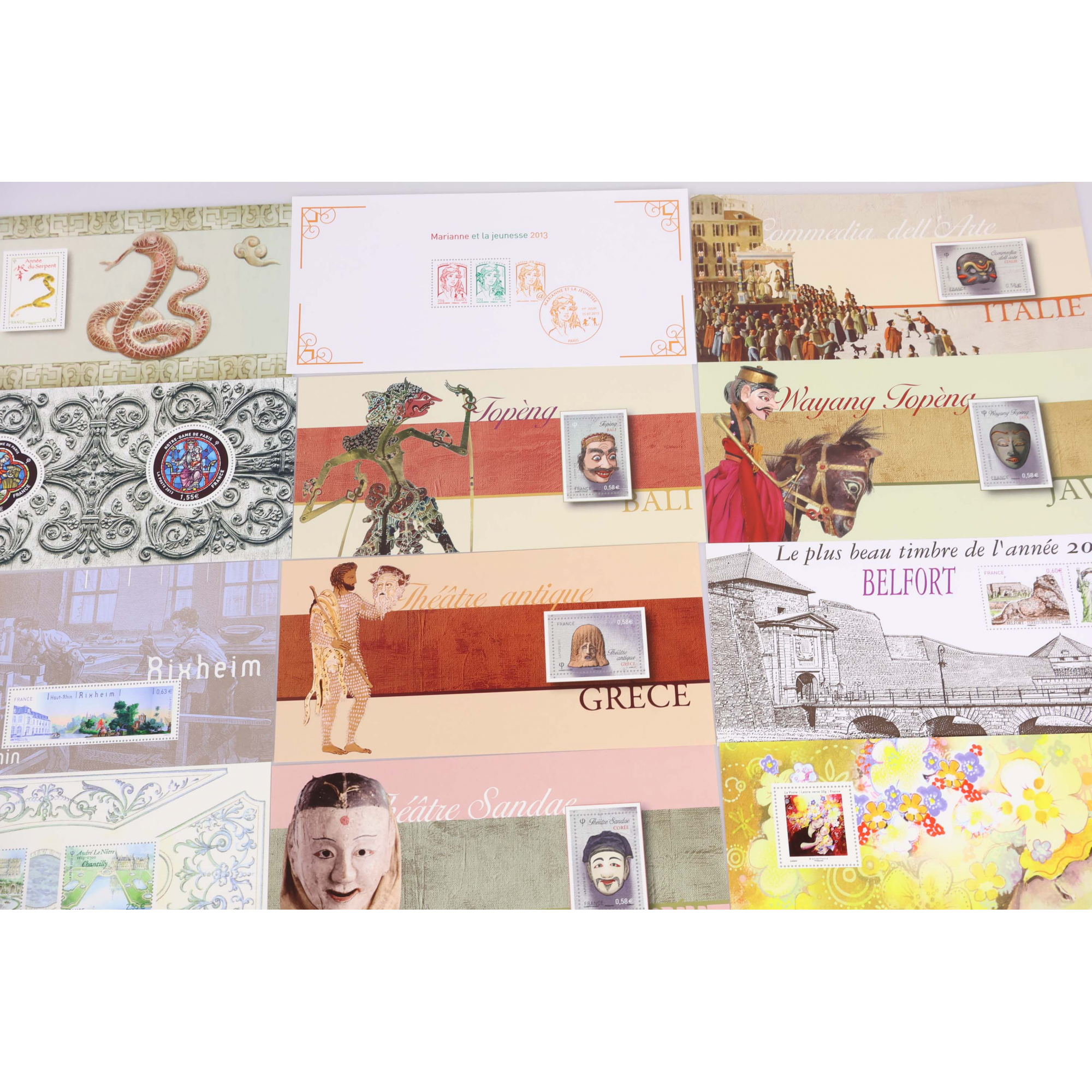 FRANCE COLLECTION BLOCS SOUVENIRS ANNÉES COMPLÈTES 2012 ET 2013 TIMBRES NEUFS**