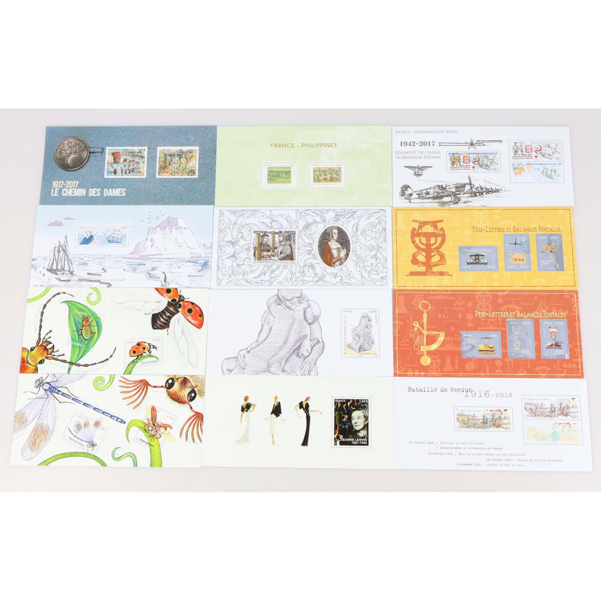 FRANCE COLLECTION BLOCS SOUVENIRS ANNÉE COMPLÈTE 2017 TIMBRES NEUFS N°132 À 141