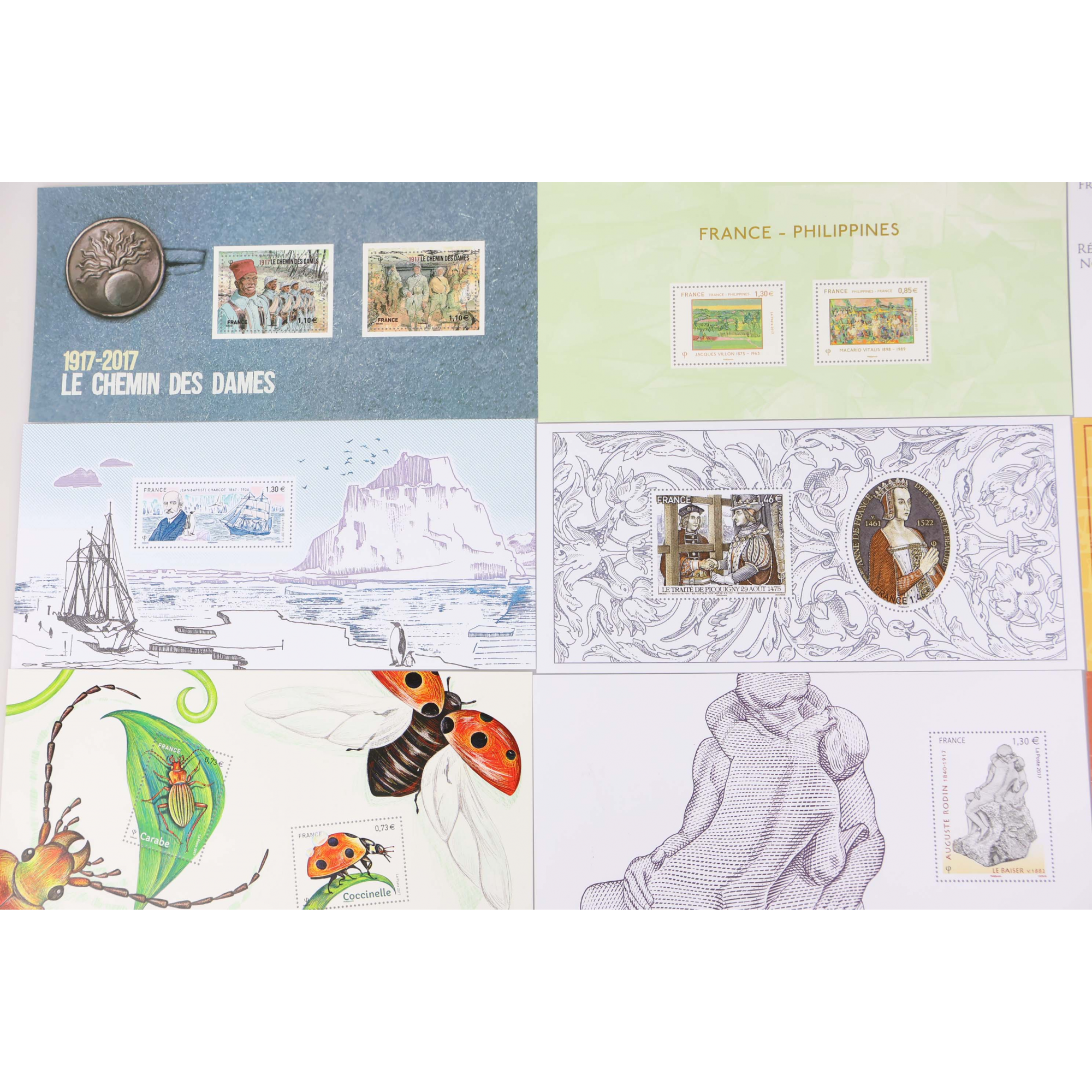 FRANCE COLLECTION BLOCS SOUVENIRS ANNÉE COMPLÈTE 2017 TIMBRES NEUFS N°132 À 141