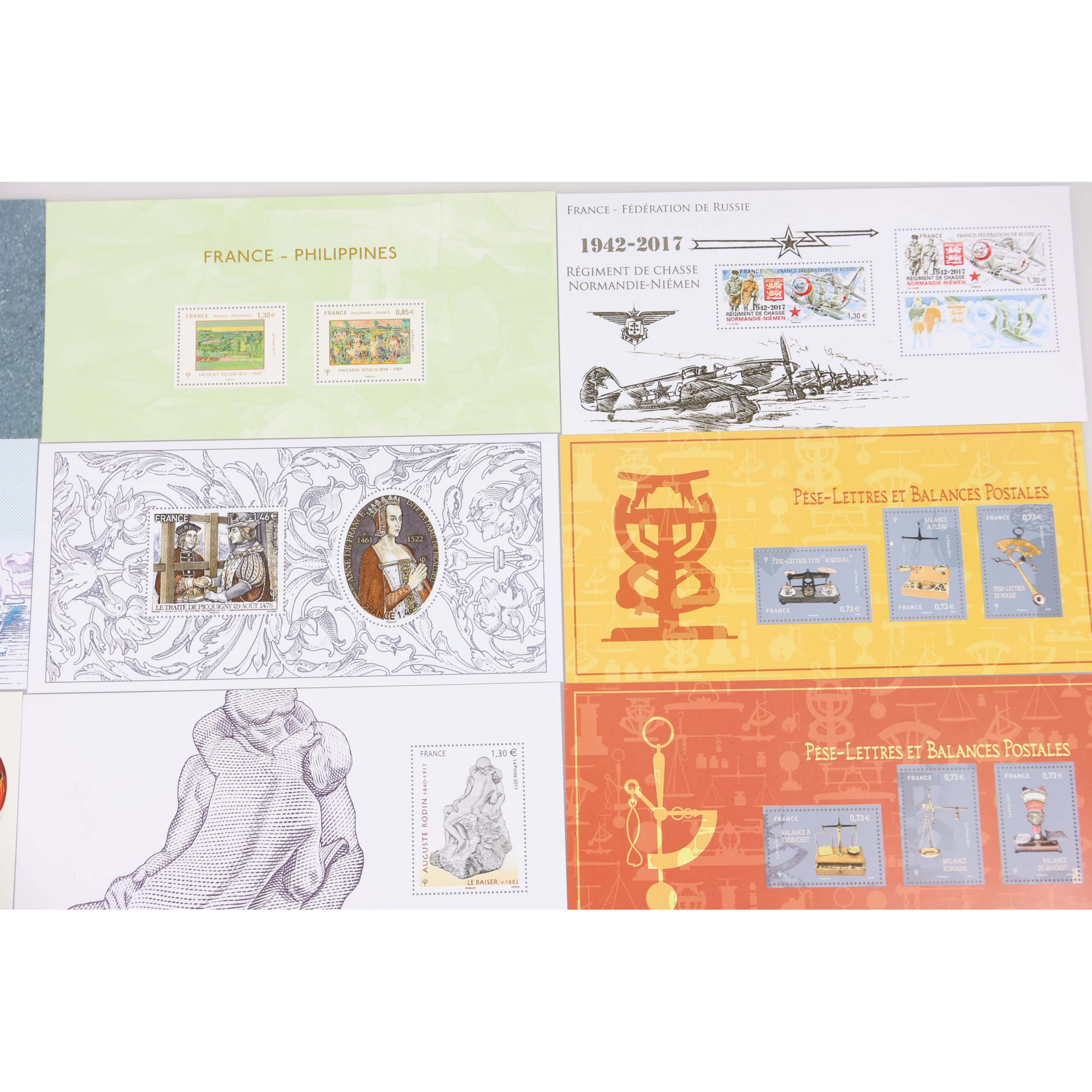 FRANCE COLLECTION BLOCS SOUVENIRS ANNÉE COMPLÈTE 2017 TIMBRES NEUFS N°132 À 141