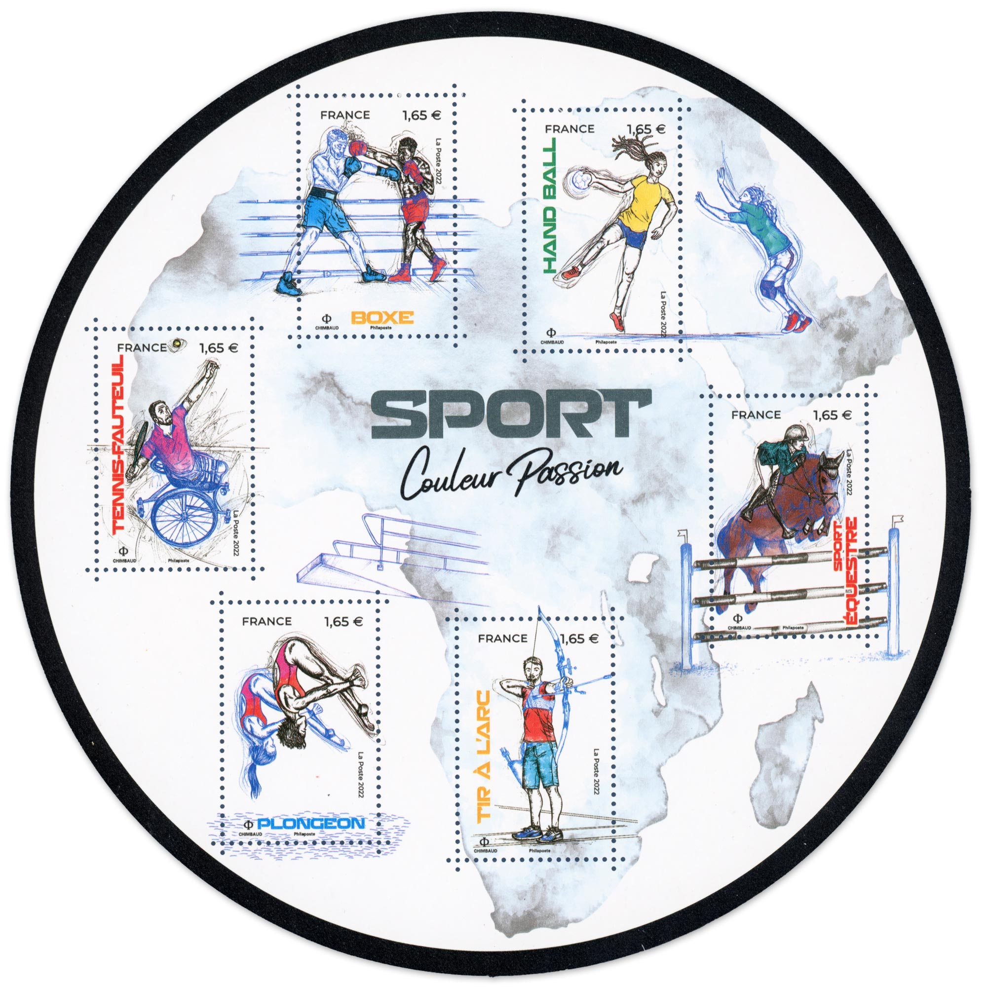 FEUILLET FRANCE N°F5588 SPORT COULEUR PASSION TIMBRES NEUFS** ANNÉE 2022