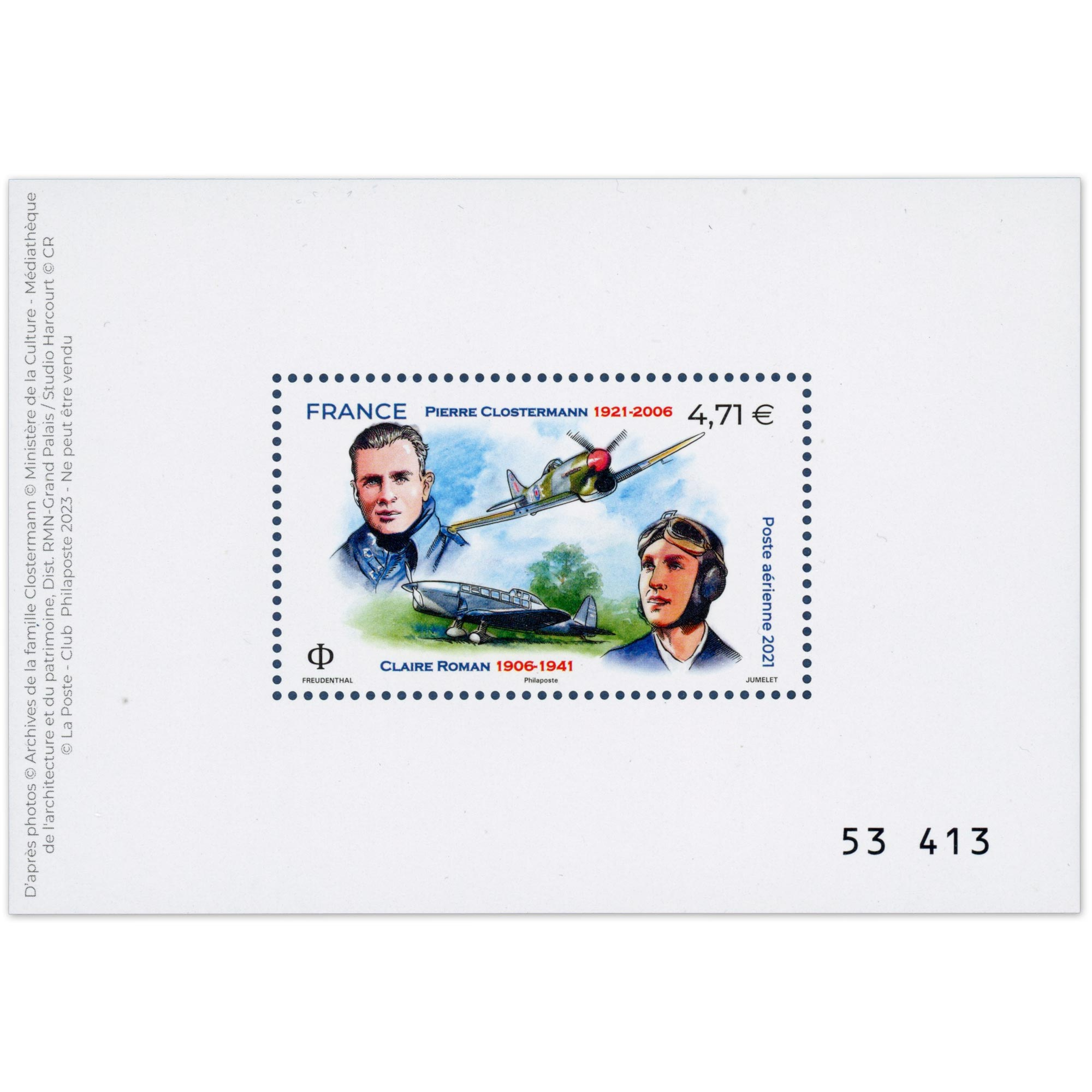 FRANCE PA N°85a CLAIRE RENAN ET PIERRE CLOSTERMANN TIMBRES NEUFS** 2021