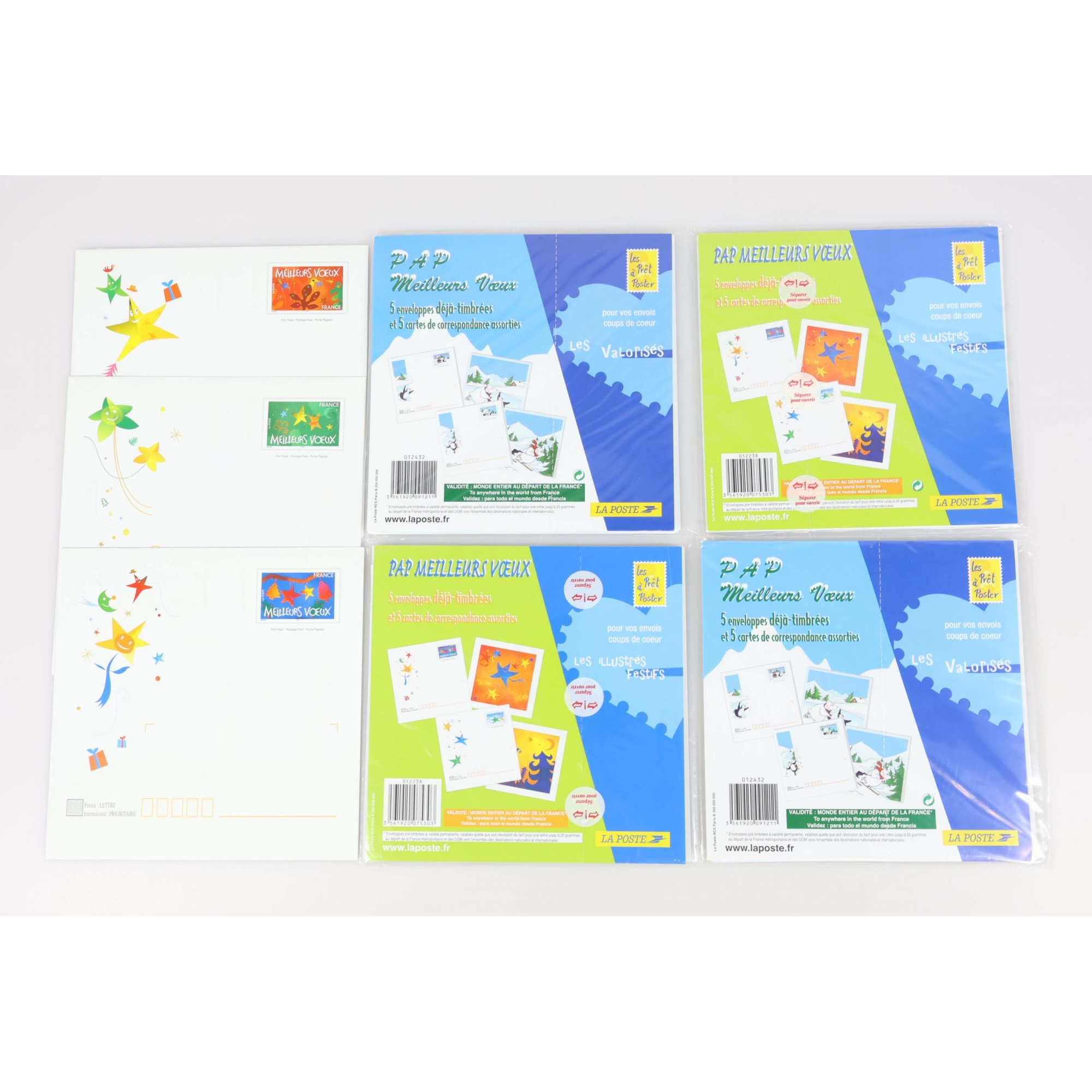 LOT DE 23 ENVELOPPES MONDE PRÉ-AFFRANCHIES POUR LETTRES 20G AU FORMAT CARRÉ