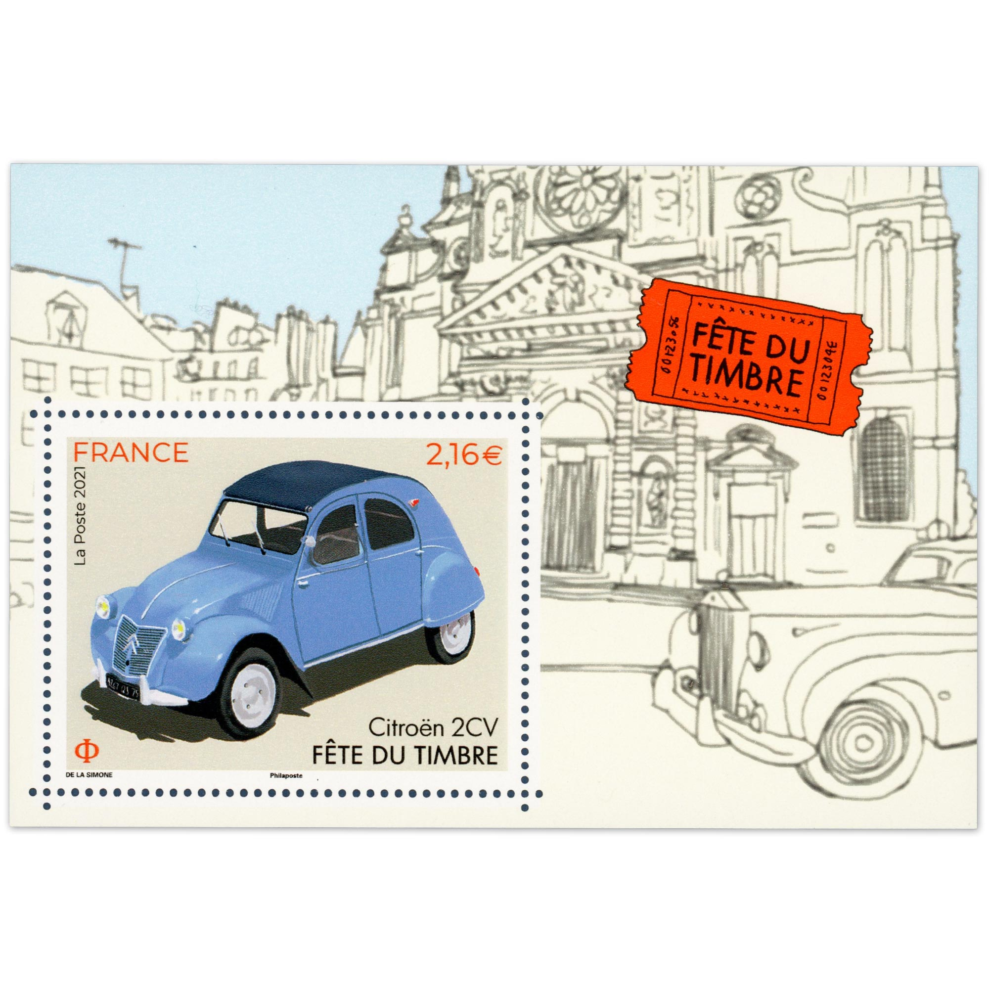 FEUILLET FRANCE N°F5520 ANNÉE 2021 VOITURES ANCIENNES TIMBRES NEUFS**