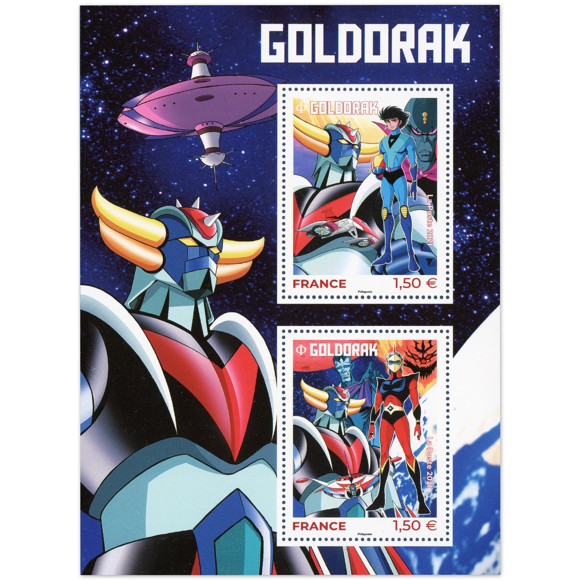 FEUILLET FRANCE N°F5526 ANNÉE 2021 DESSIN ANIMÉ GOLDORAK TIMBRES NEUFS**