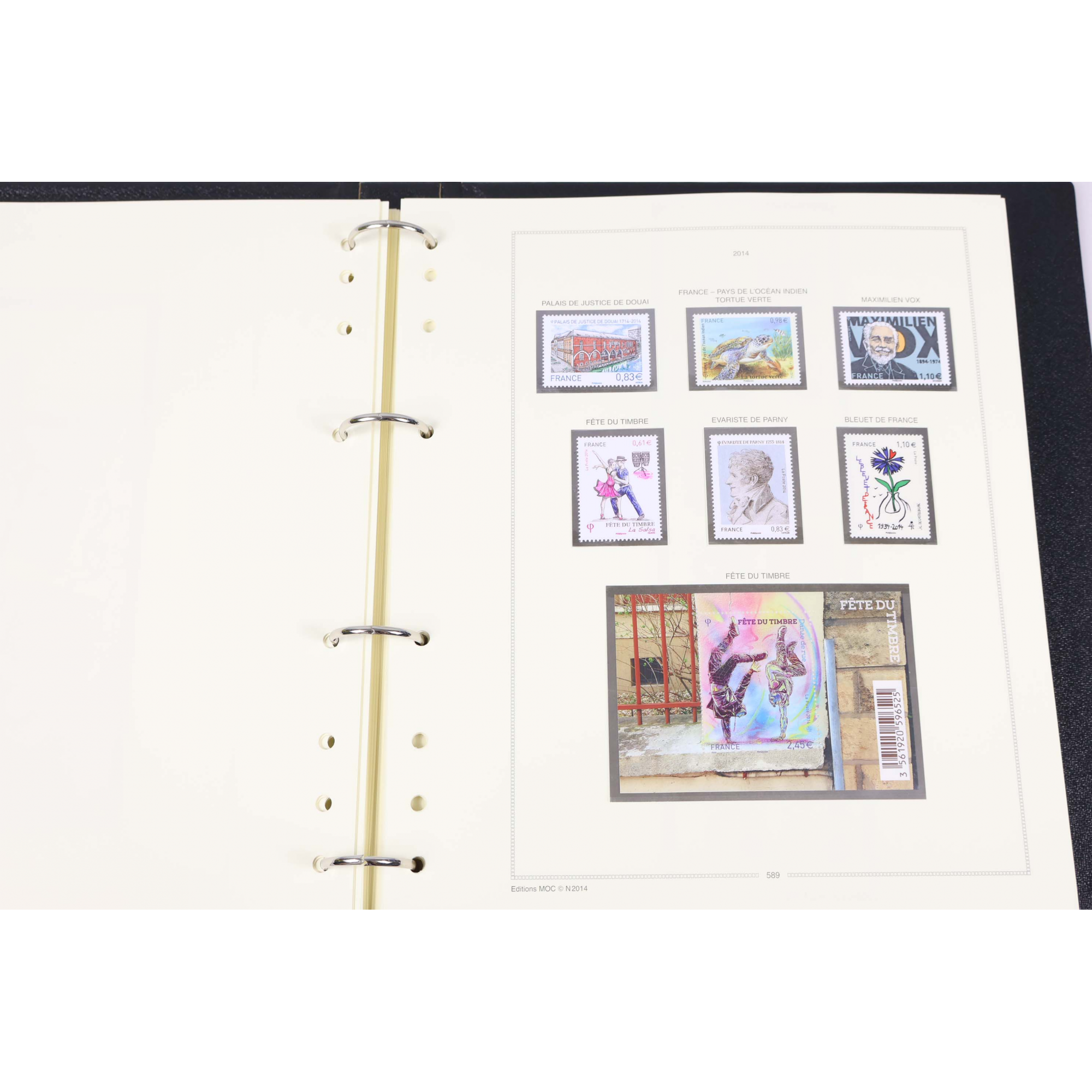 FRANCE COLLECTION DE 2014 À 2015 TIMBRES NEUFS** SUR FEUILLES MOC FACIALE IMP
