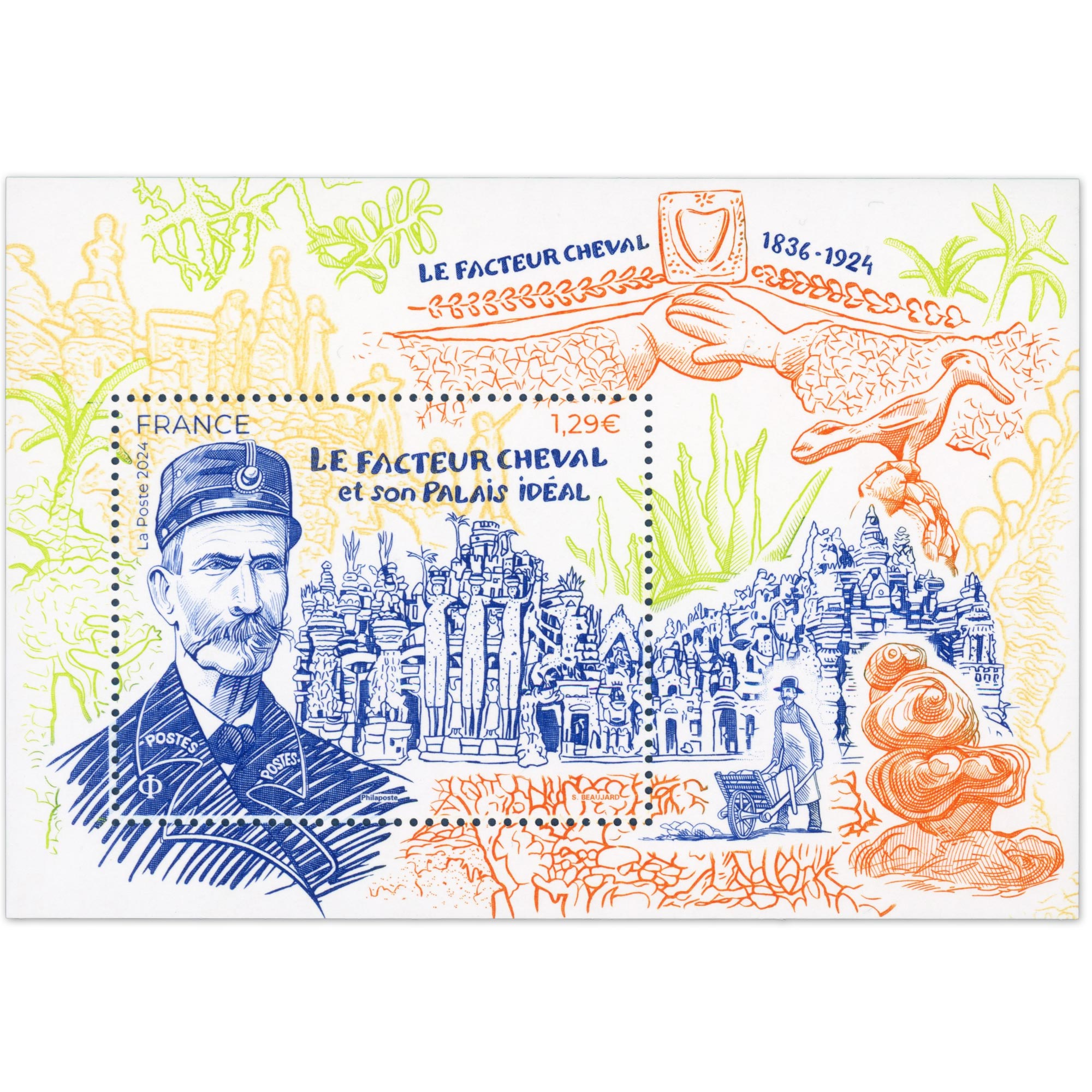 FEUILLET FRANCE N°F5771 CENTENAIRE LE FACTEUR CHEVAL TIMBRES NEUFS** ANNÉE 2024