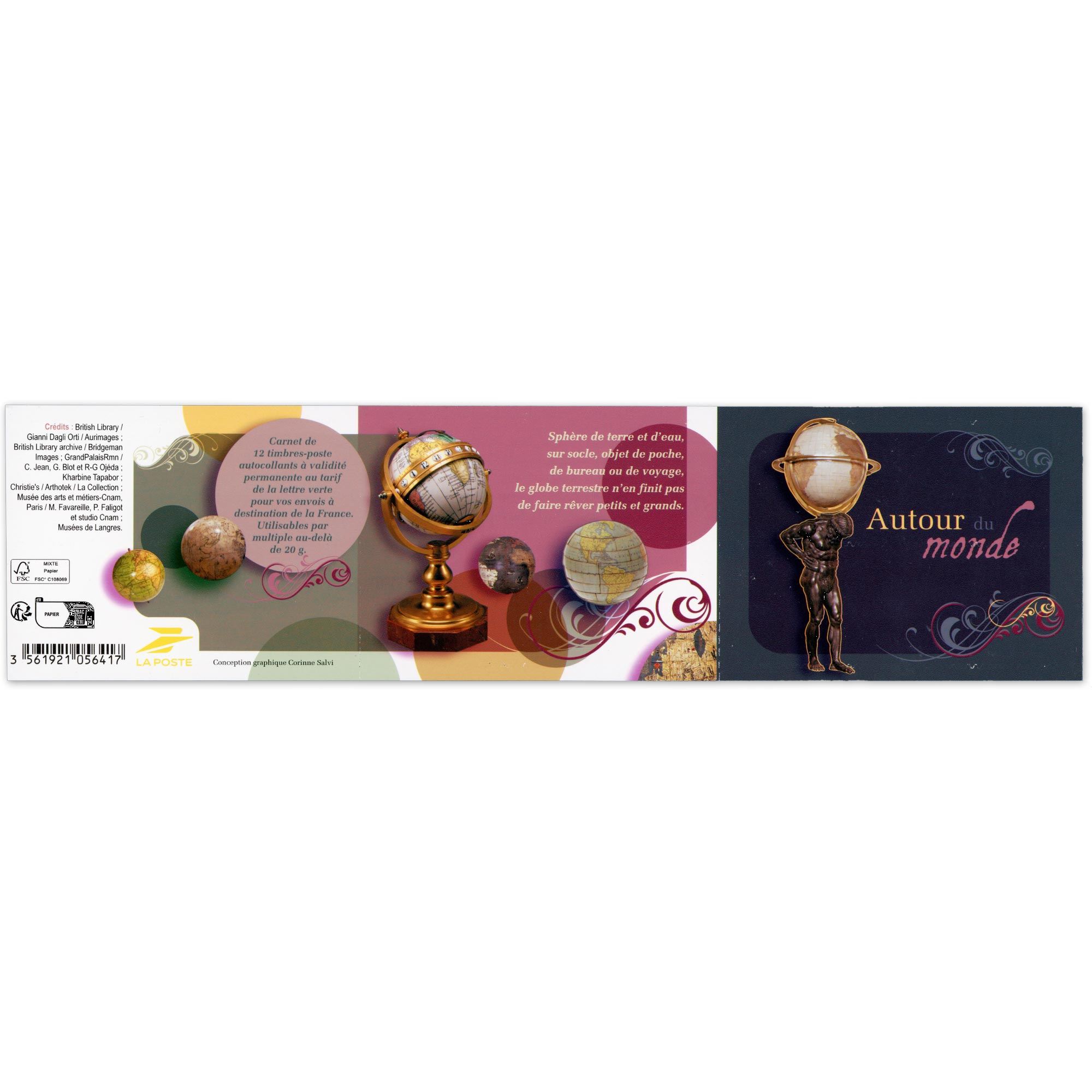 CARNET FRANCE BC2503 AUTOUR DU MONDE TIMBRES POUR AFFRANCHIR 12 LETTRES 20G 2024
