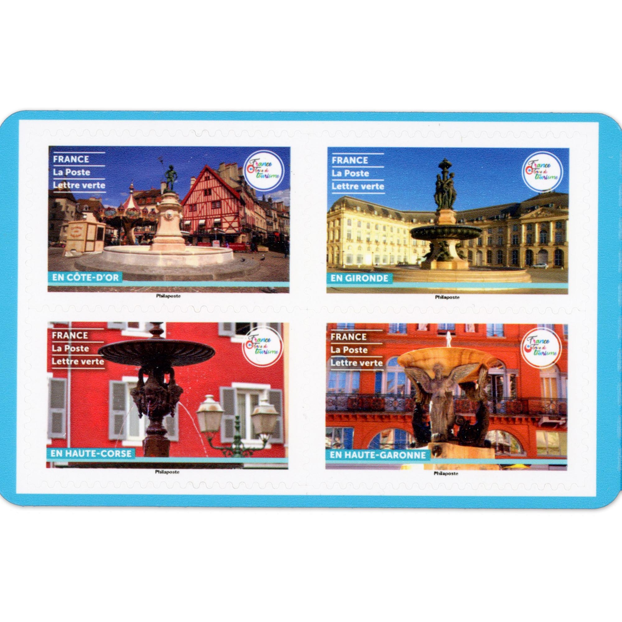 CARNET FRANCE BC2455 LES FONTAINES, TIMBRES POUR AFFRANCHIR 12 LETTRES 20G